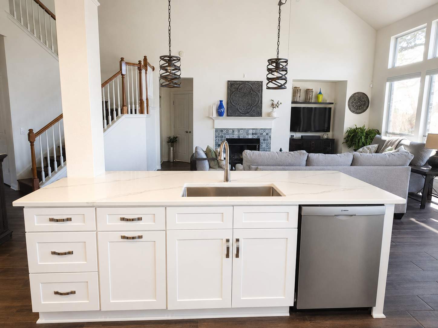 Stone Oak San Antonio Kitchen Remodel Featuring Custom White Cabinetry & Expanded Island by Legacy Bath and Kitchen 