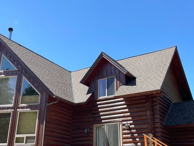 Architectural Shingle Roof Installation for Spirit Lake Log Home Coeur D'Alene Drive Spirit Lake, Idaho, 83869 (SECTION A) PARTIAL ROOF REPLACEMENT - CertainTeed 50 Year Material Guarantee - CertainTeed Workmanship Guarantee: 30 Years - CertainTeed Warranty Transfer Period: 20 Years - Certainteed Landmark® Shingle - Heather Blend