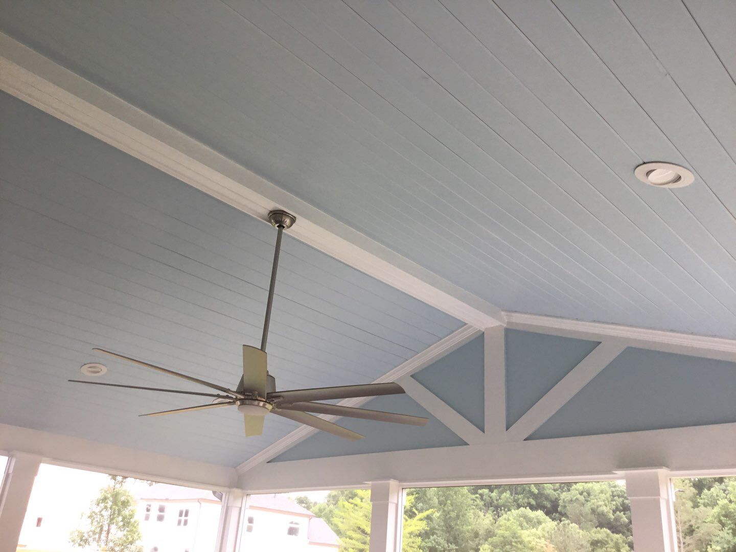 Screened Porch Addition With Gabled Roof and Tongue and Groove Ceiling by Swift Home Renovations