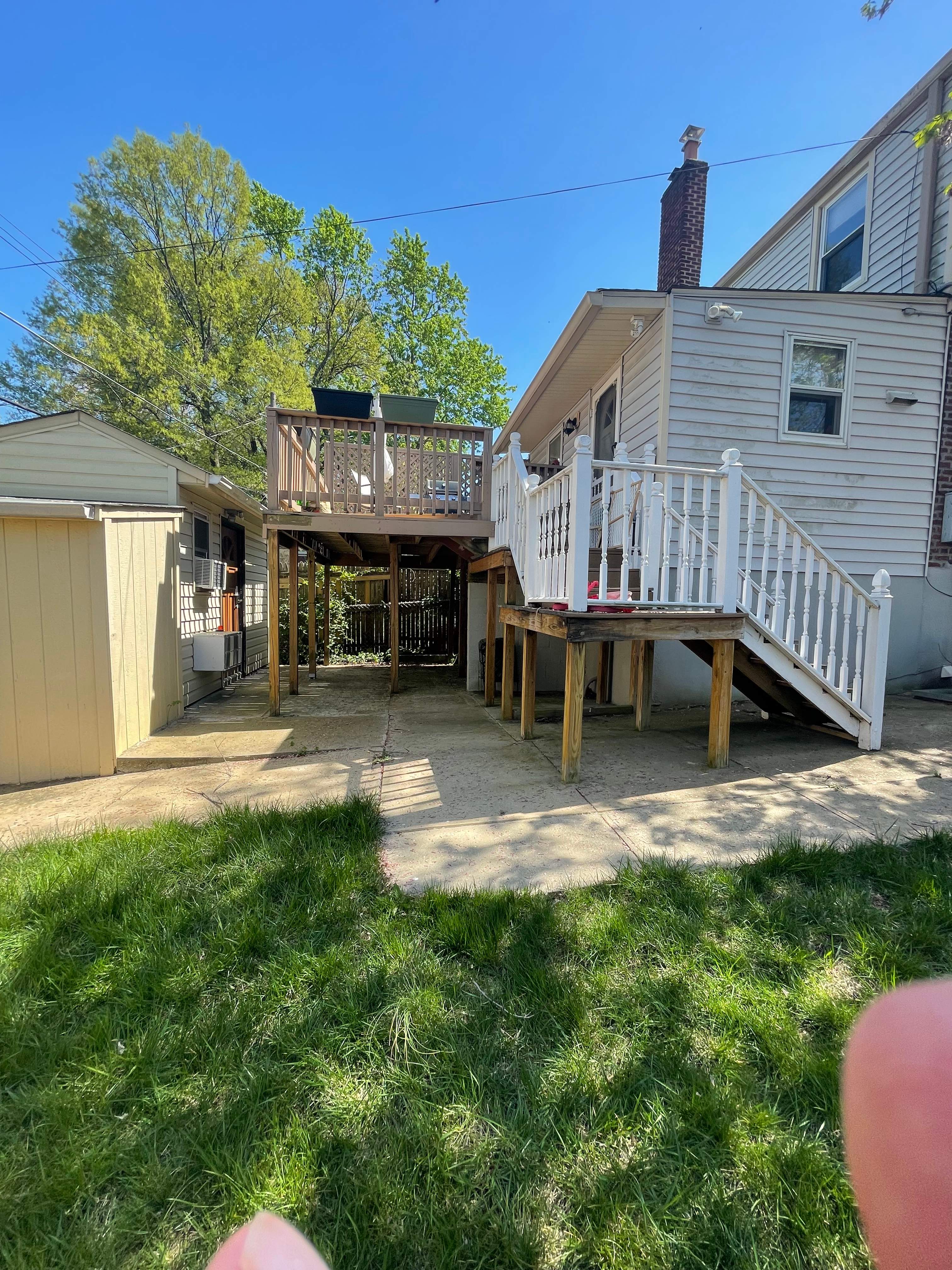 Deck resurfacing, railing replacement and concrete resurfacing by Fairfax Contractors, LLC