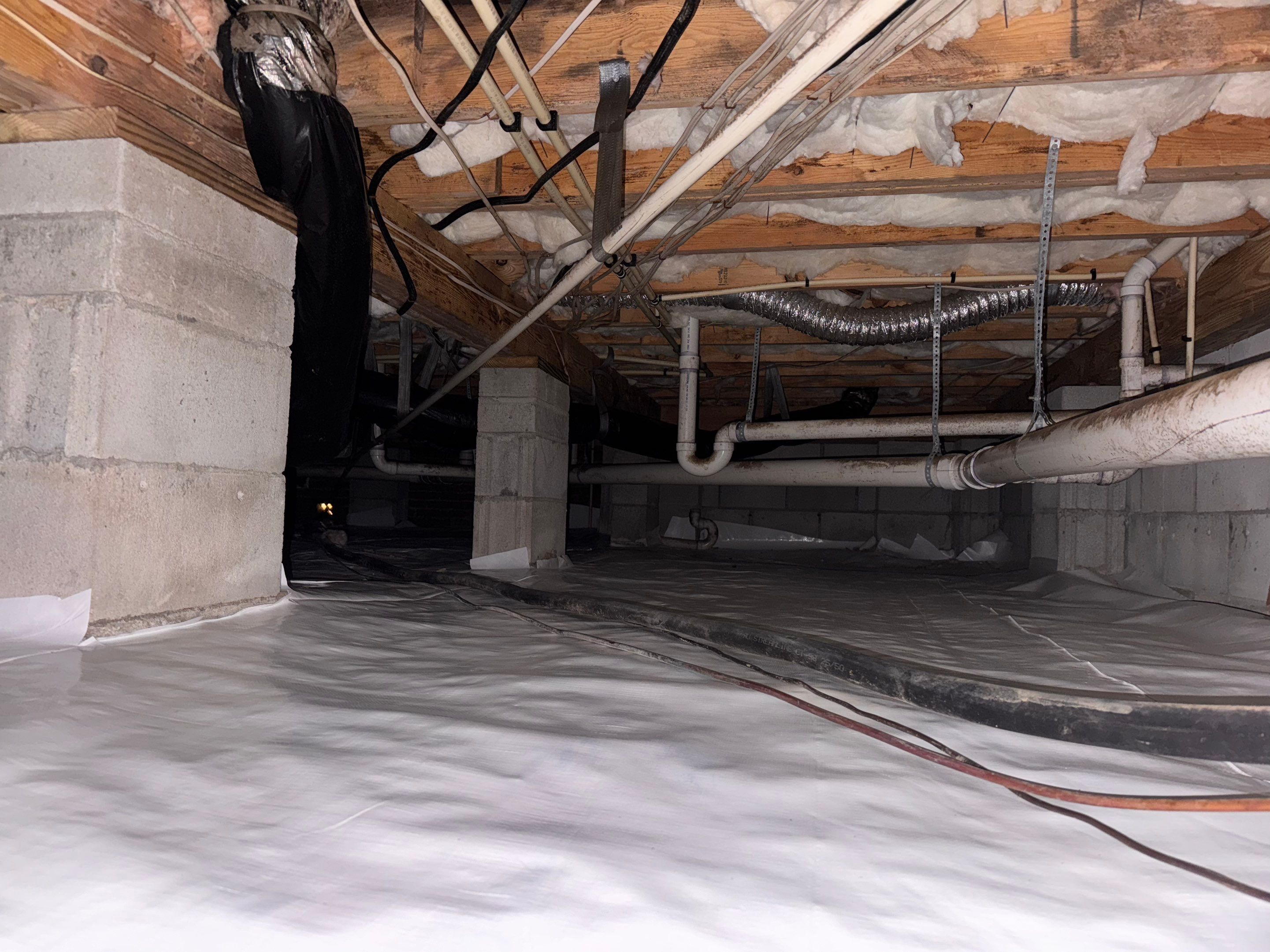 Moisture Barrier, Mold Clean, Structural Repair, Dehumidifier, R19 Insulation. by Impact Crawlspace