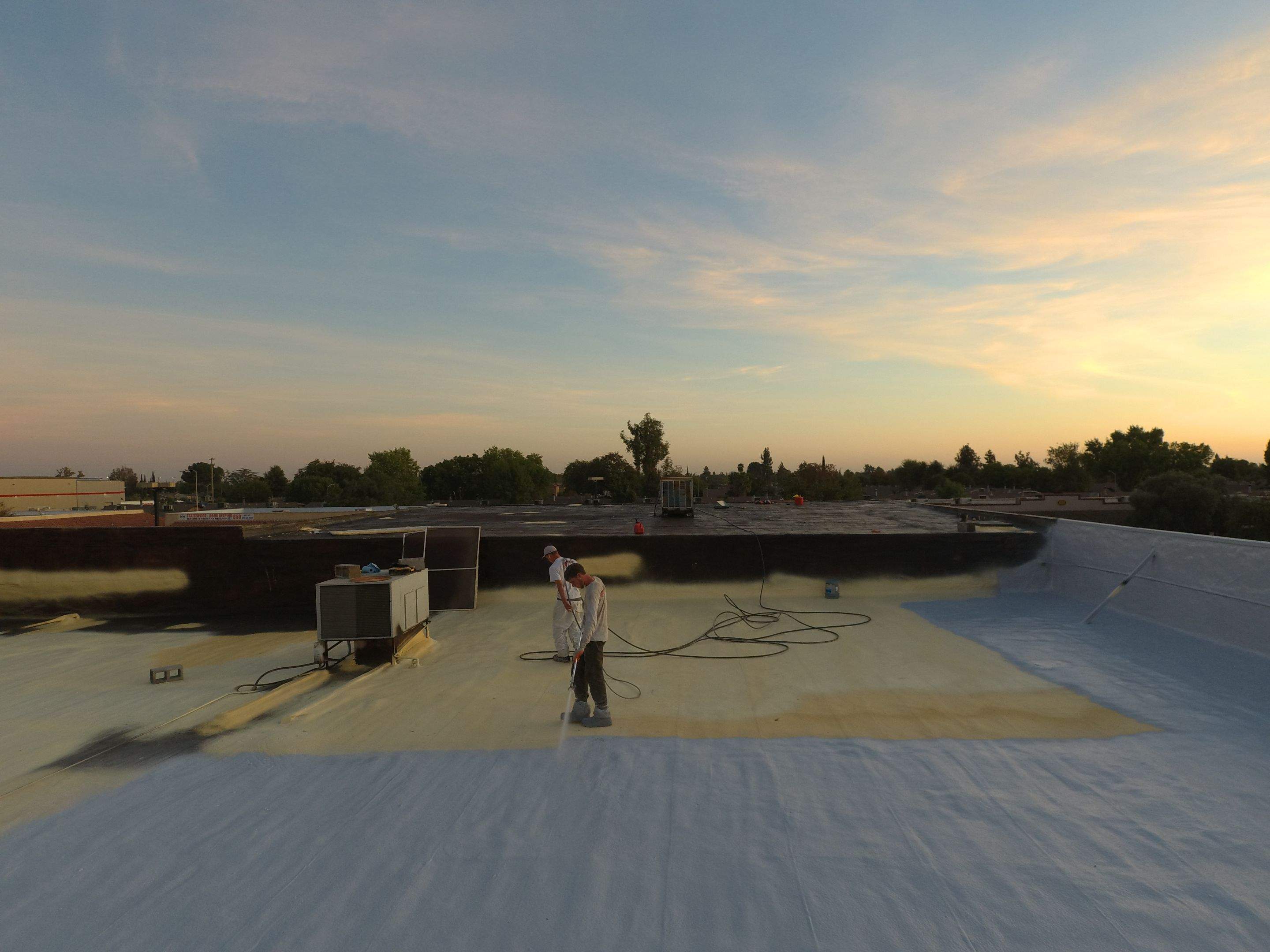 Reburbish existing spray foam job by Straight Edge Roofing Inc