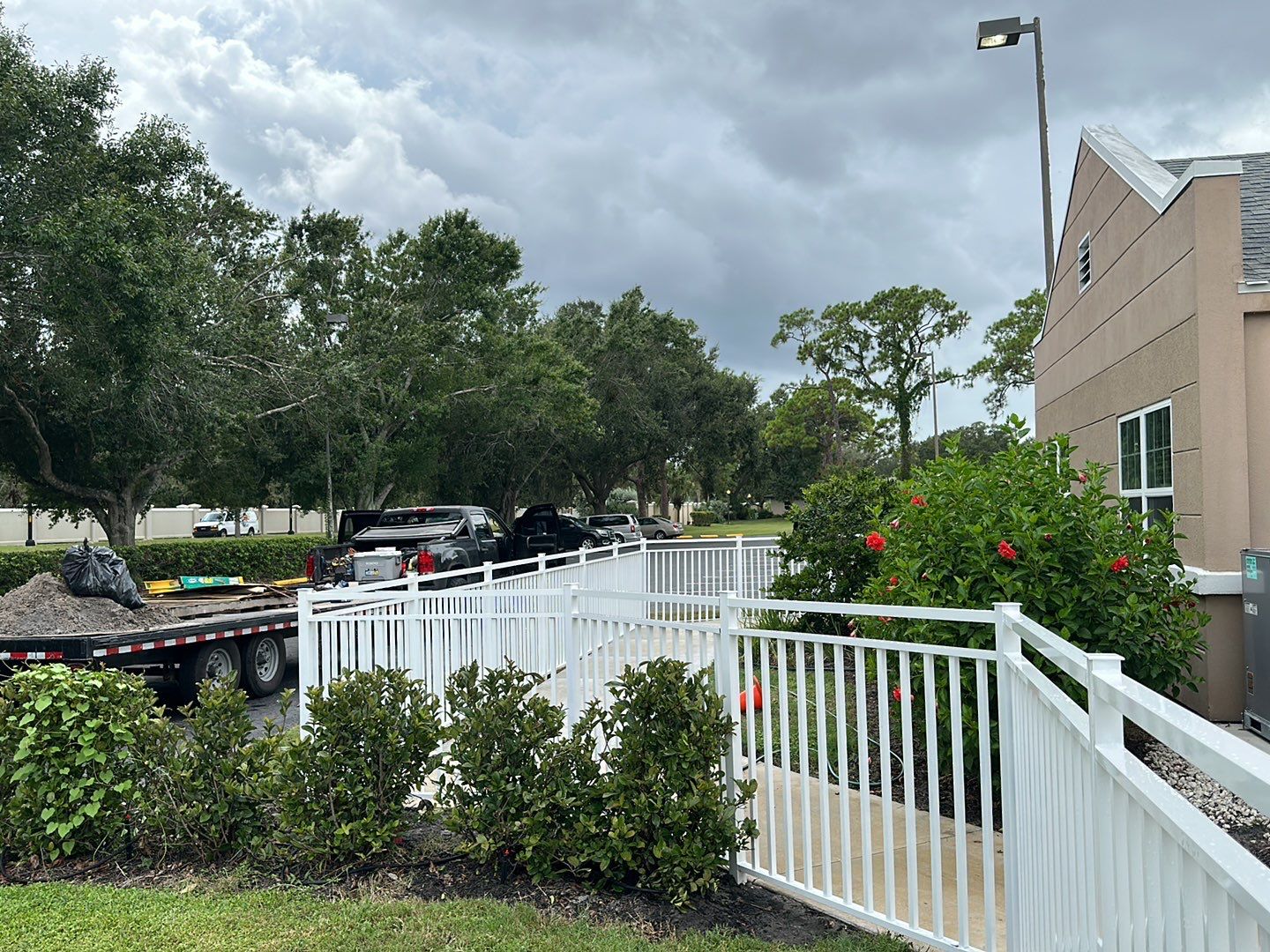 Aluminum Fence Installation using White 3 Rail Aluminum Fence  by Asap fence and gates, LLC