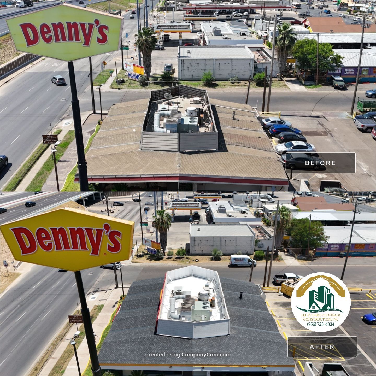 Commercial Asphalt Shingle and Flat Roof Installation in Laredo by JM Flores Roofing & Construction, Inc
