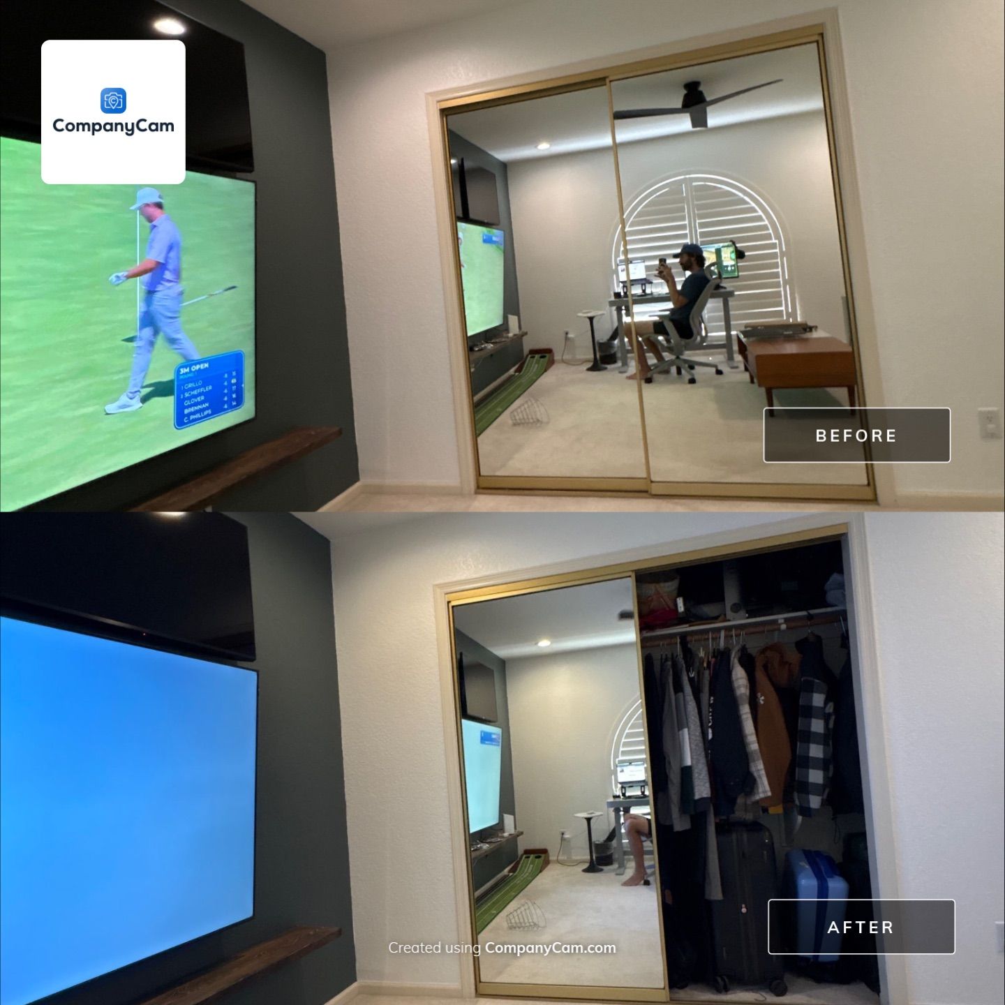 Custom Home Office Setup and Plantation Shutter Installation in Phoenix by CompanyCam Sales Demo