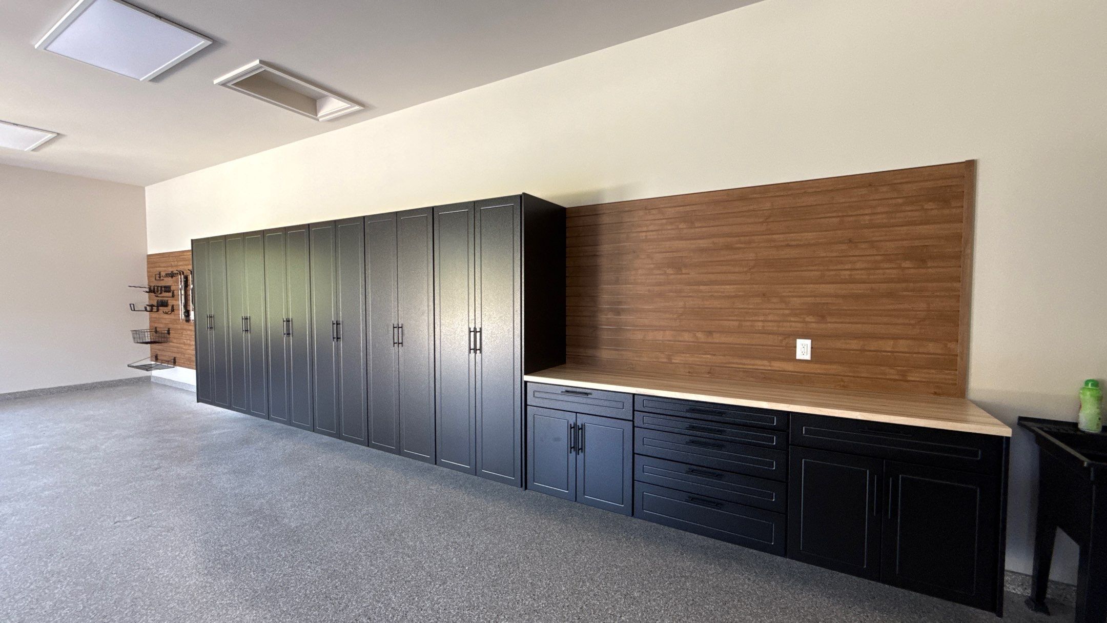Check Out this beautiful Storage Addition With Western Cedar Slatwall  by Banner Garage