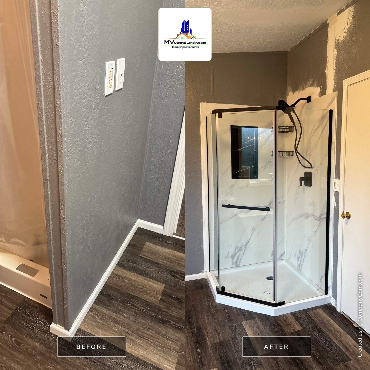 23567 - Shower Remodel by MV General Construction, LLC