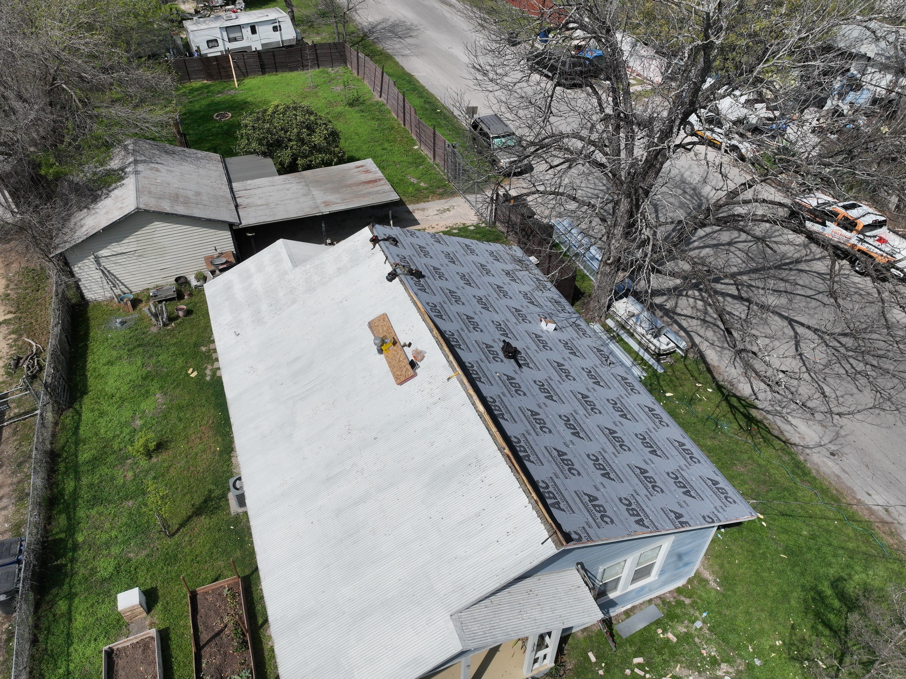 Residential Metal Roof Installation using McElroy Metal by Premier Roofing and Contracting
