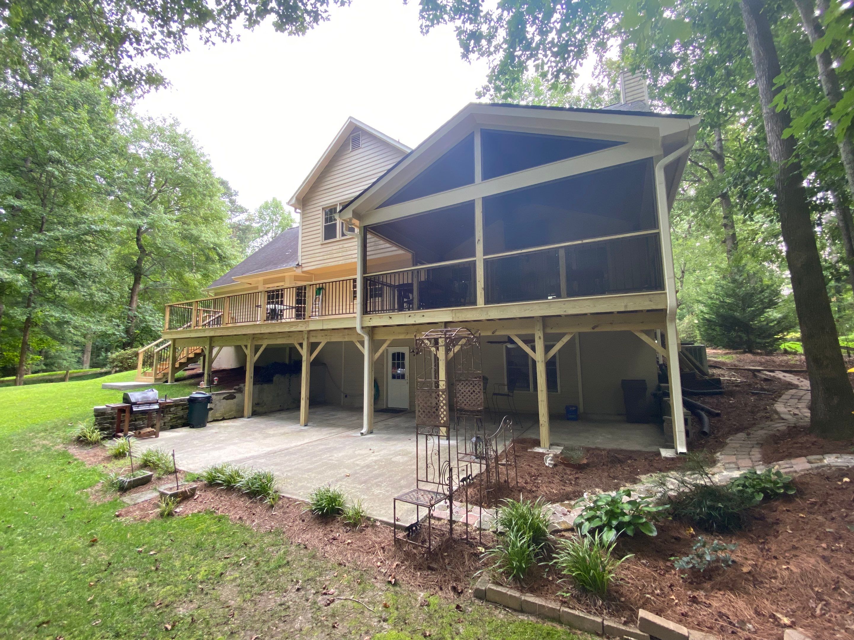 Custom Elevated Wood Deck and Screened Porch in Marietta by Swift Home Renovations