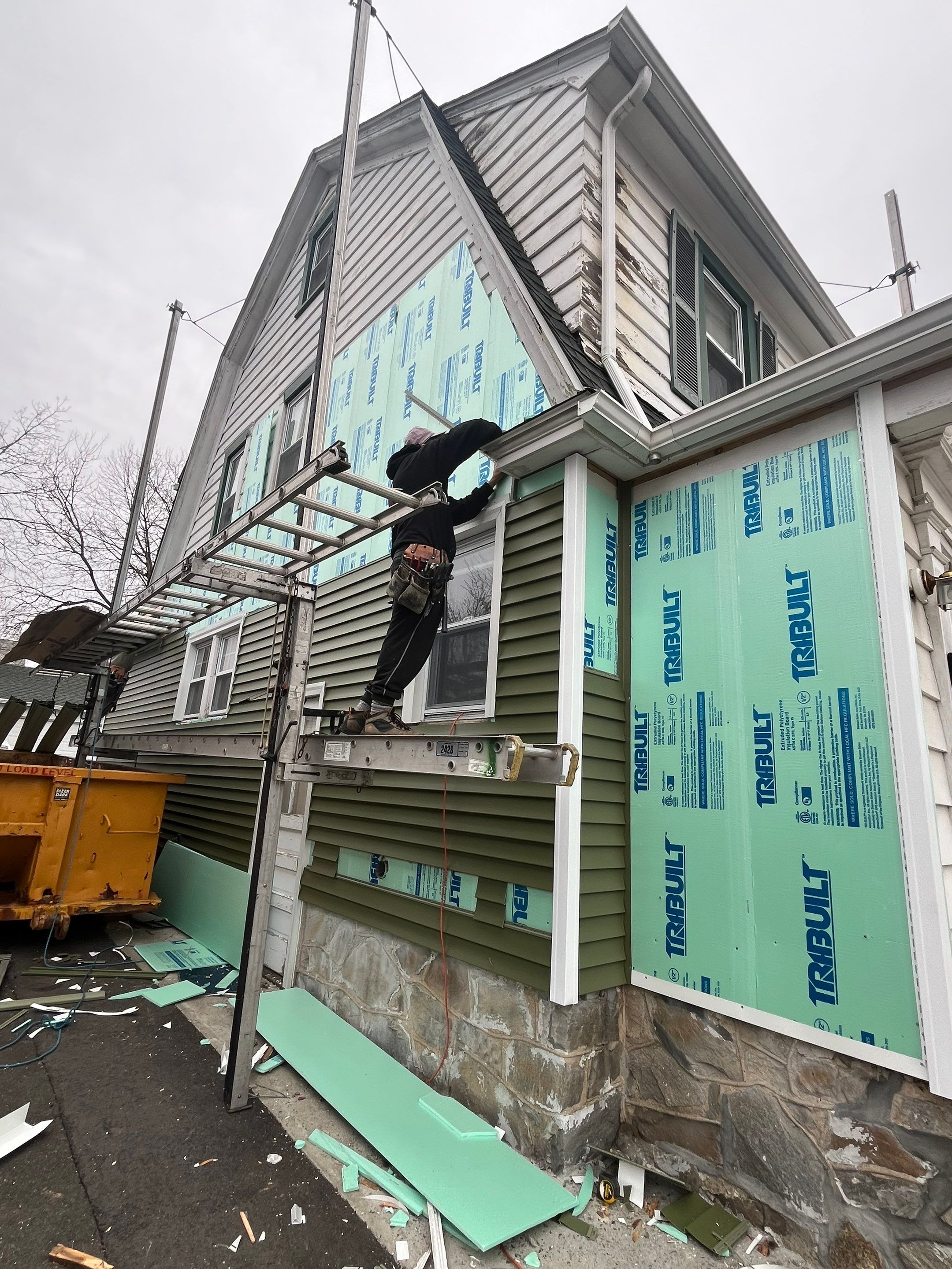 Siding revitalization with Cert Monogram D/4 x 12'6" clapboard, Olive Grove by DiGiorgi Roofing and Siding Inc