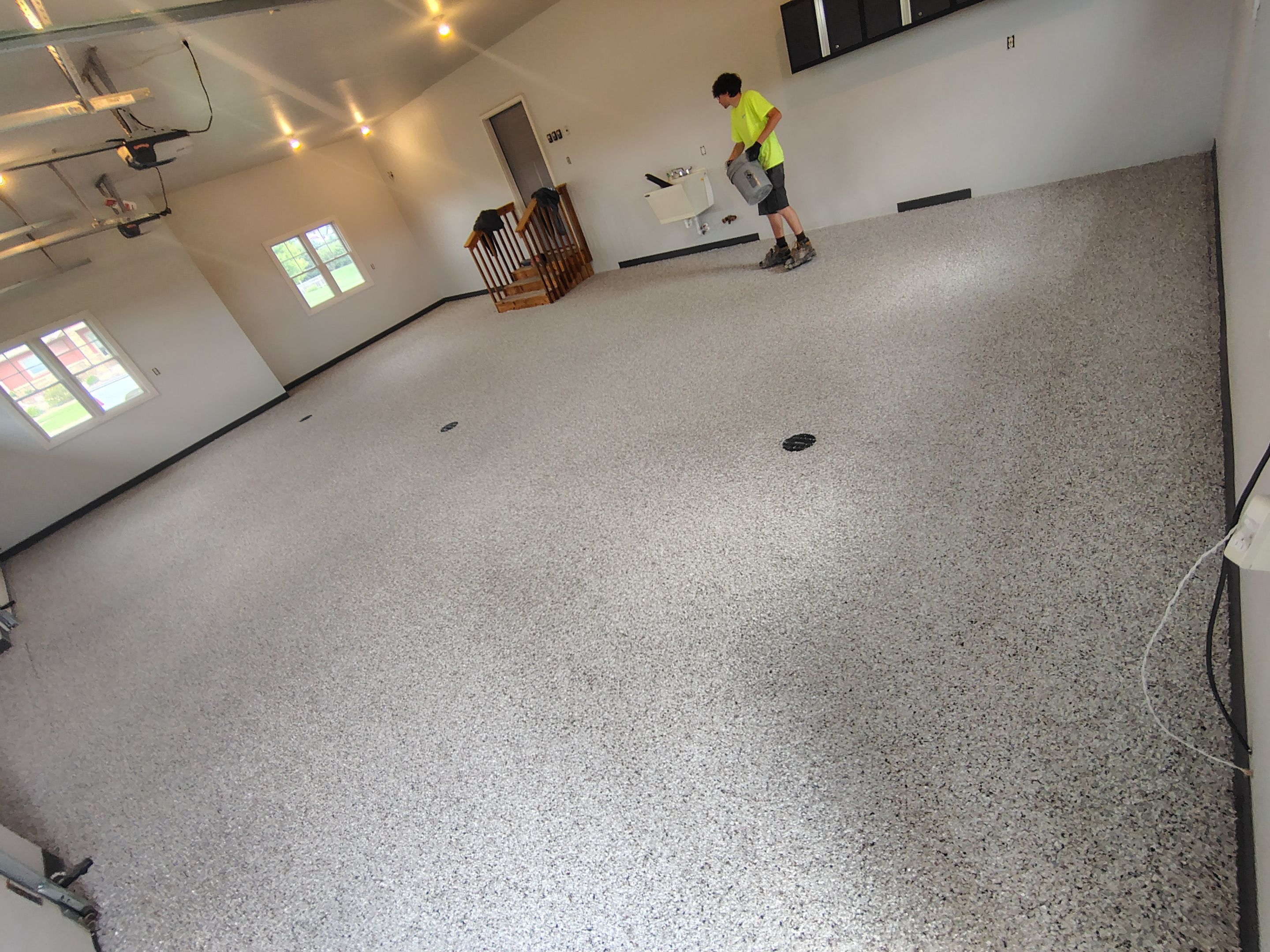 Multi-Car Garage Concrete Coating and Crack Repair in Dell Rapids by Select Painting, Coatings & Garage Cabinets