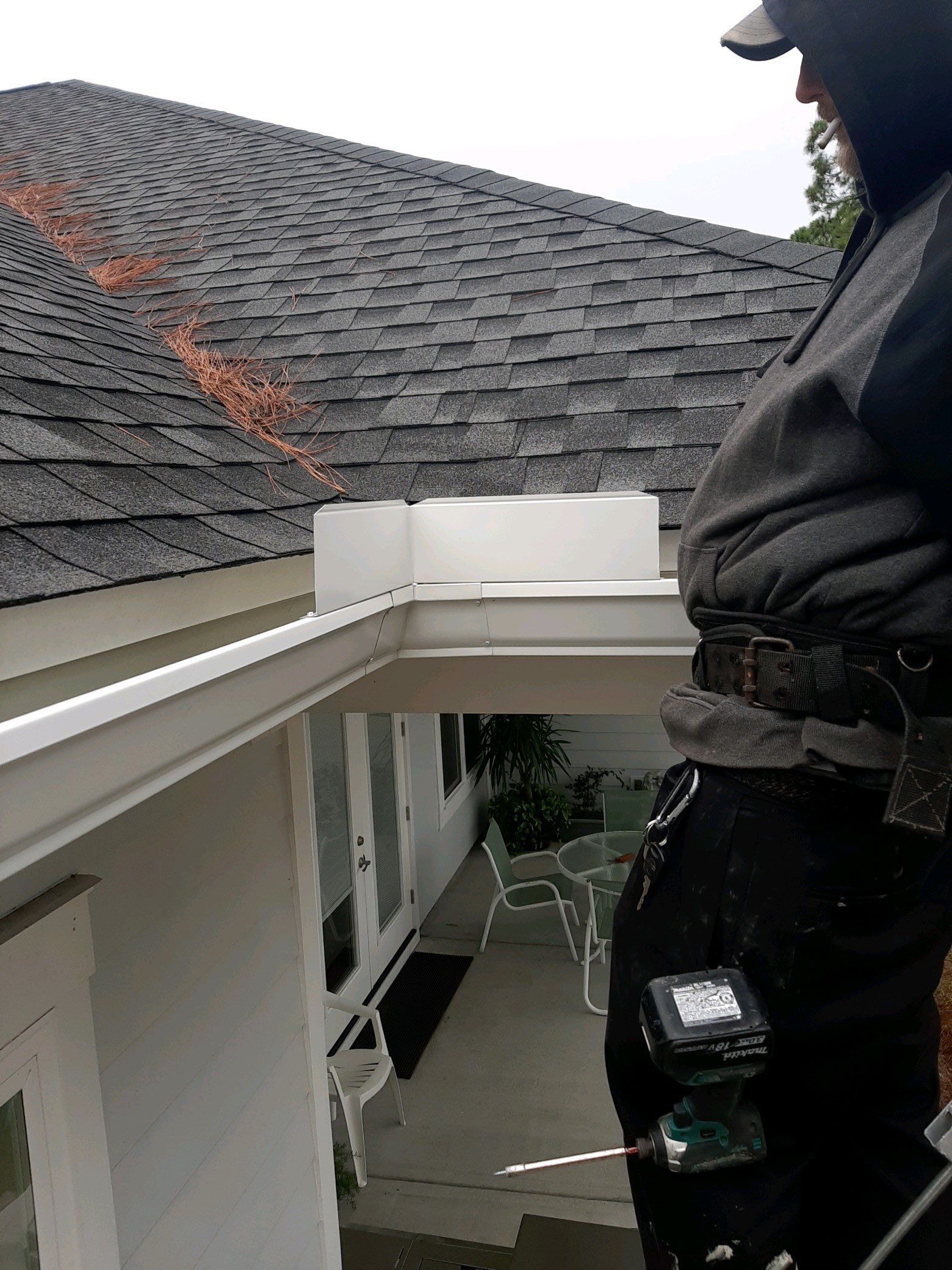 Gutter Installation using White K-Style Seamless Gutters by Gutter Professors