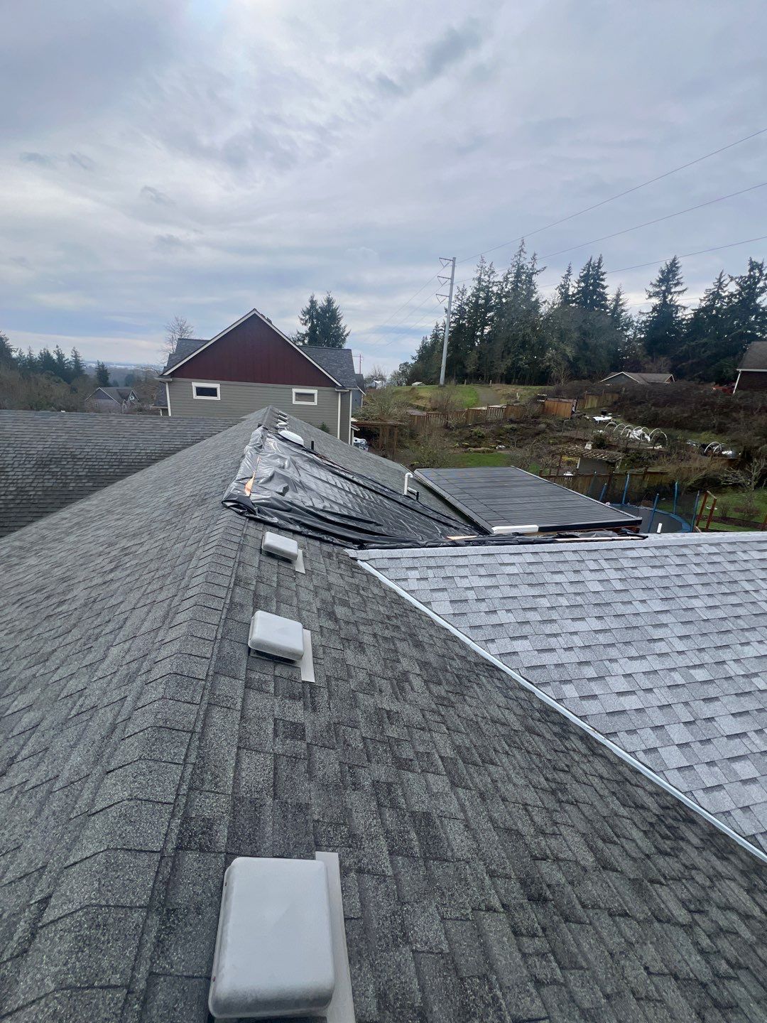Residential Roofing Installation using IKO Cambridge (Color: Dual Grey) by Orezona Building & Roofing Company, Inc.