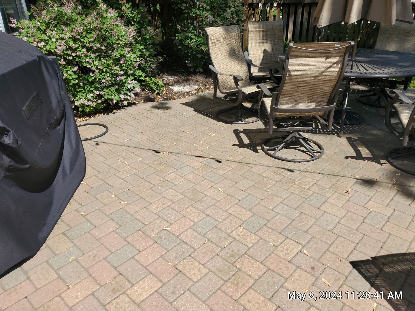 Brick paver clean, sand and seal.  using Surestrip sealant stripper by Northern Power Washing LLC.