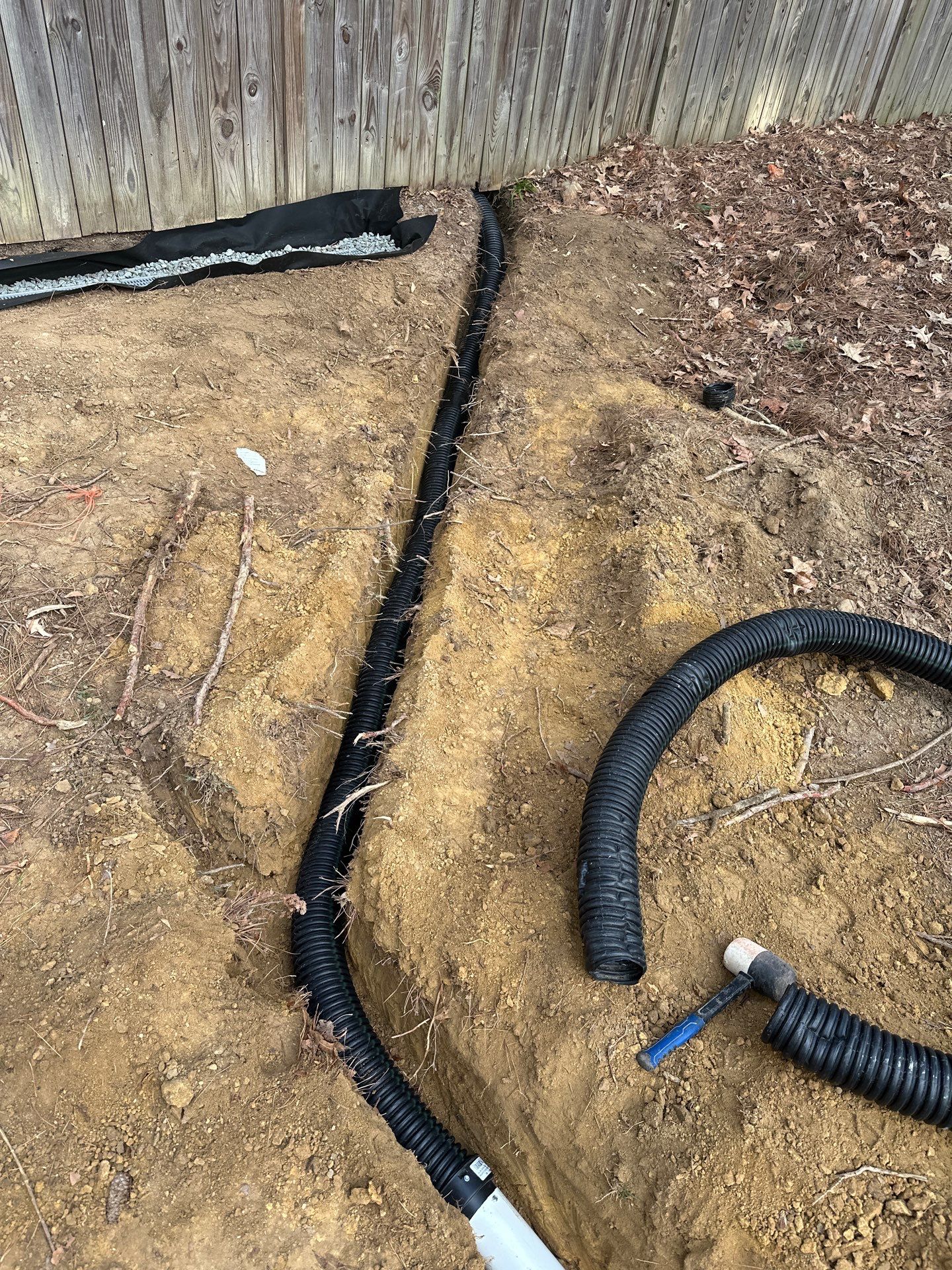 Drainage installation in Durham by Martinez Brother’s Nc Landscaping Inc