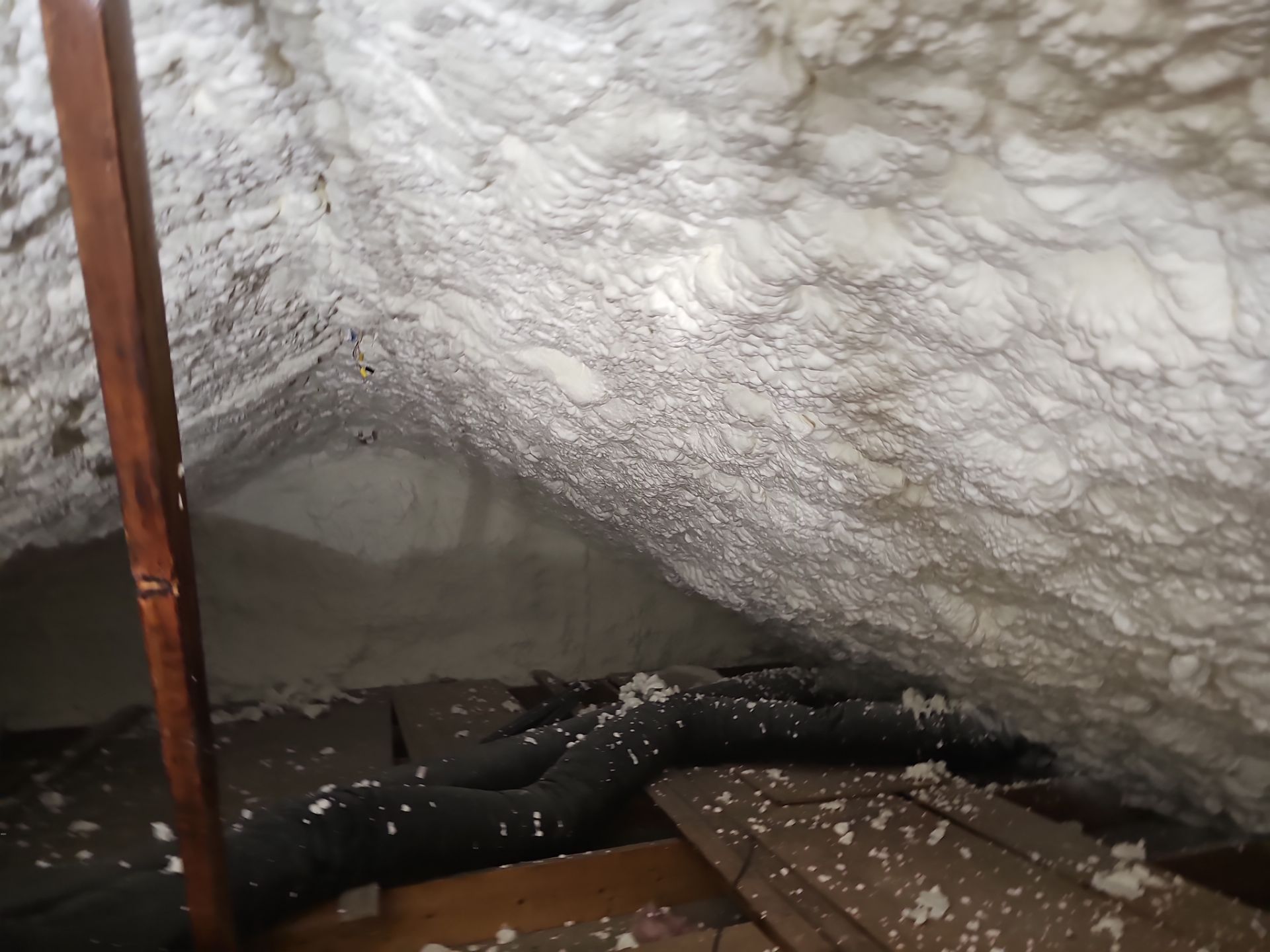 Attic Insulation using open cell spray foam by NYS Foam & Energy