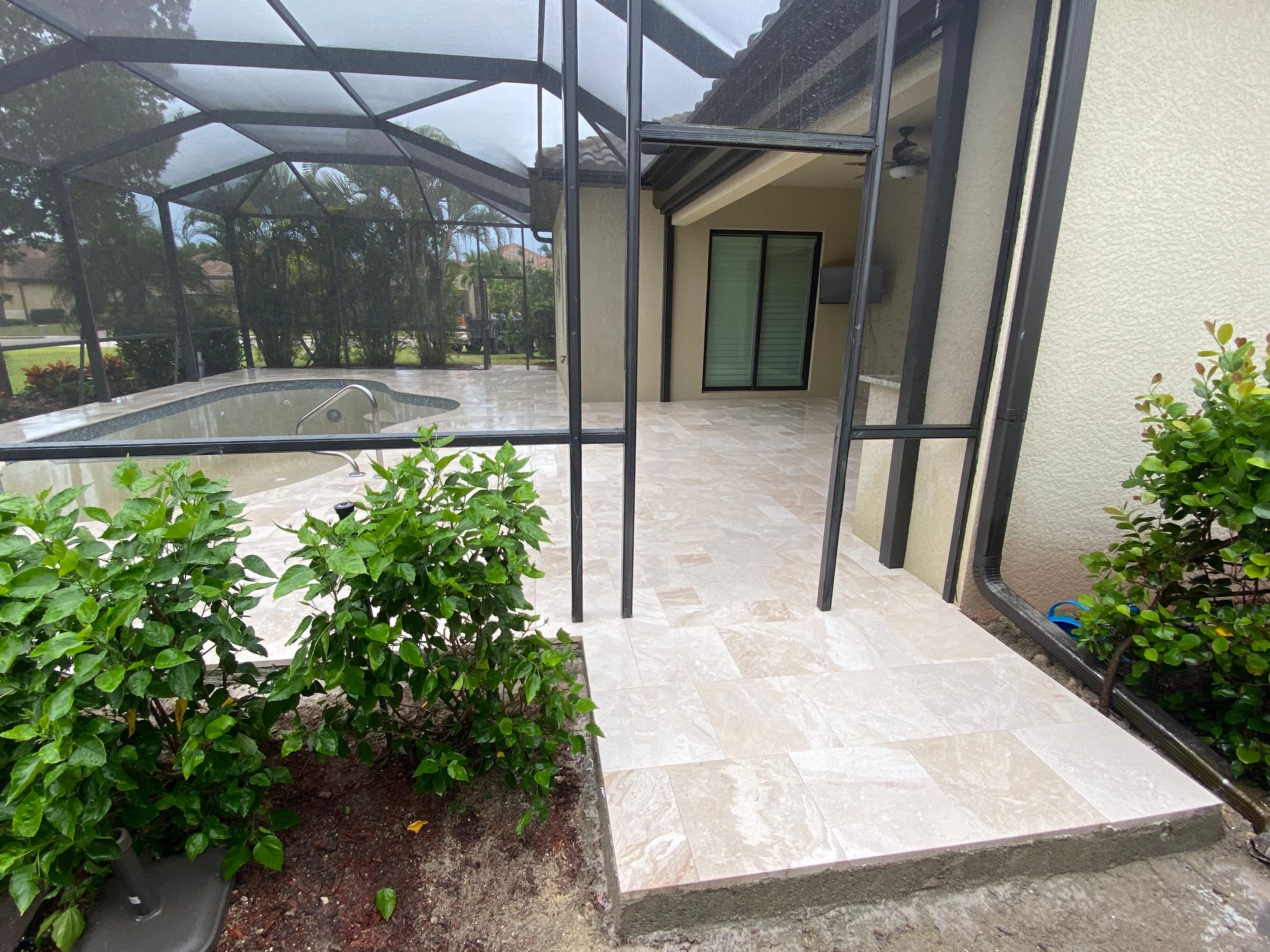 Textured Marble Pool Deck - Bonita National Golf & Country Club by Old Town Pavers Llc