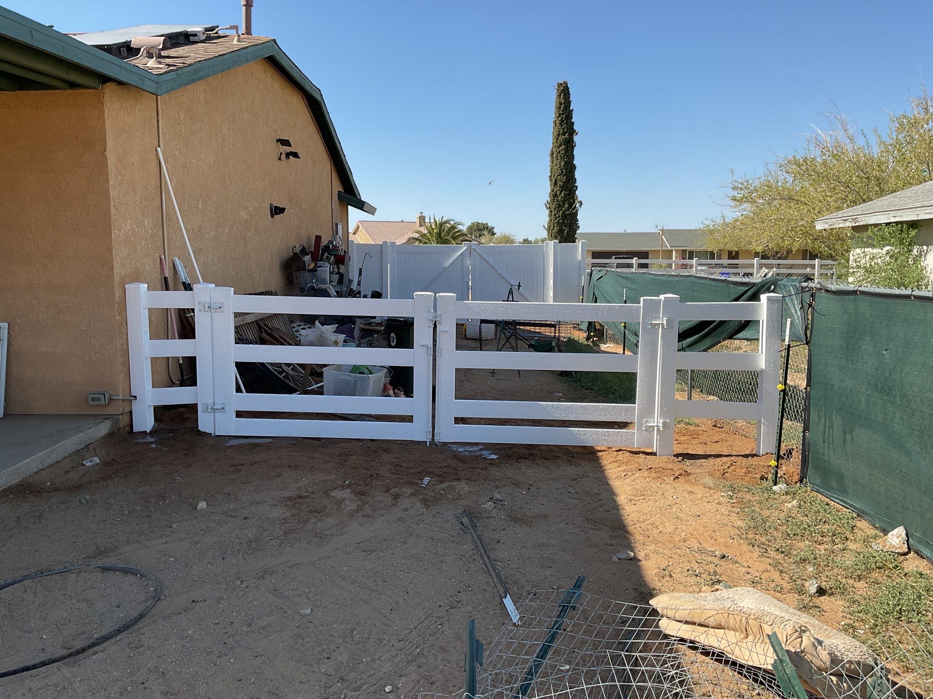 Fence Installation using Ranch Style Vinyl by Fence Guys Inc.