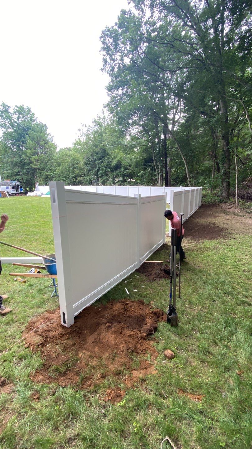 Fence Installation using Vinyl Fence 6ft Privacy by A Plus Exterior