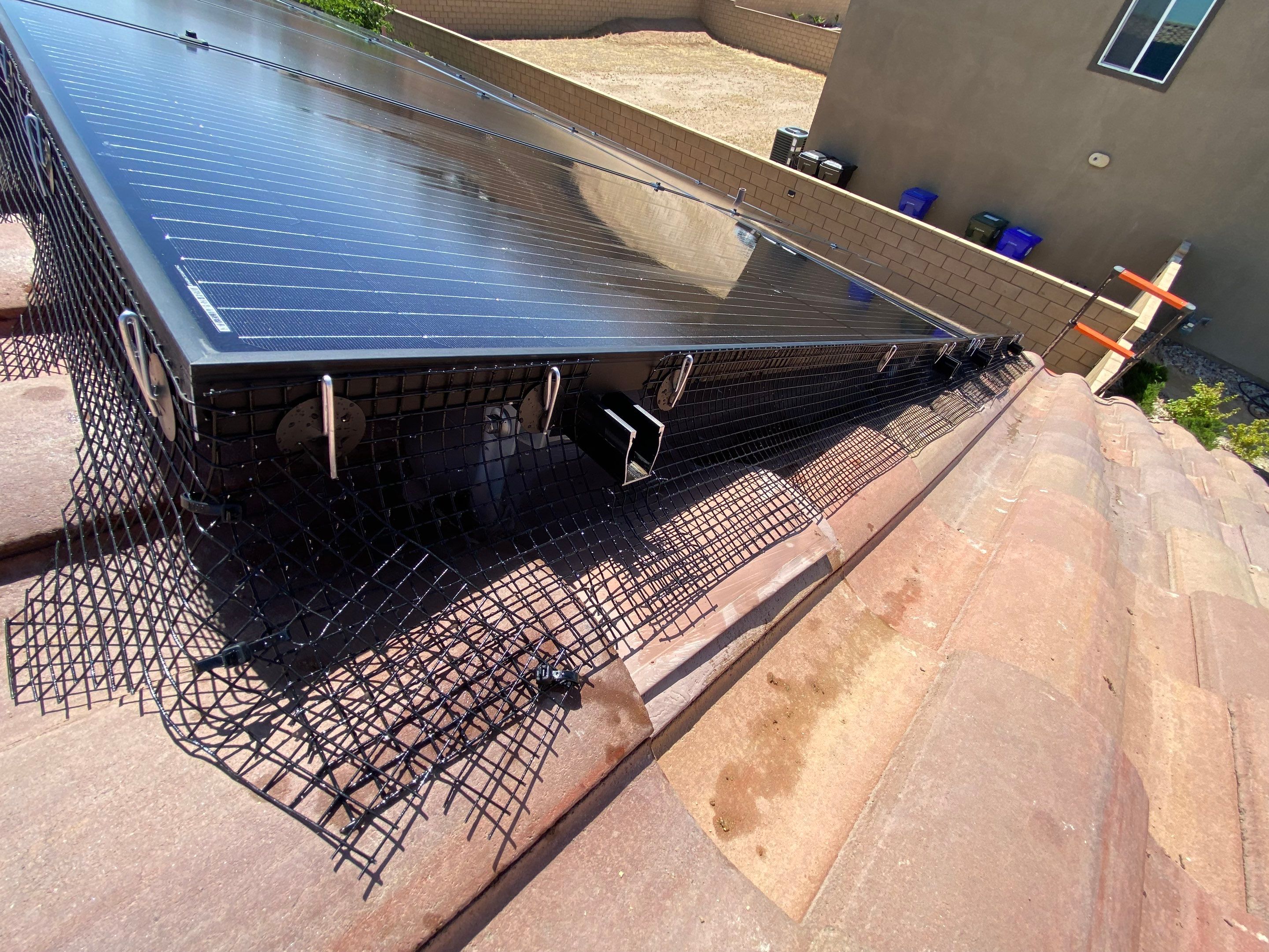 Bird Proofing Project in Victorville Ca by Palm Coast Solar Cleaning