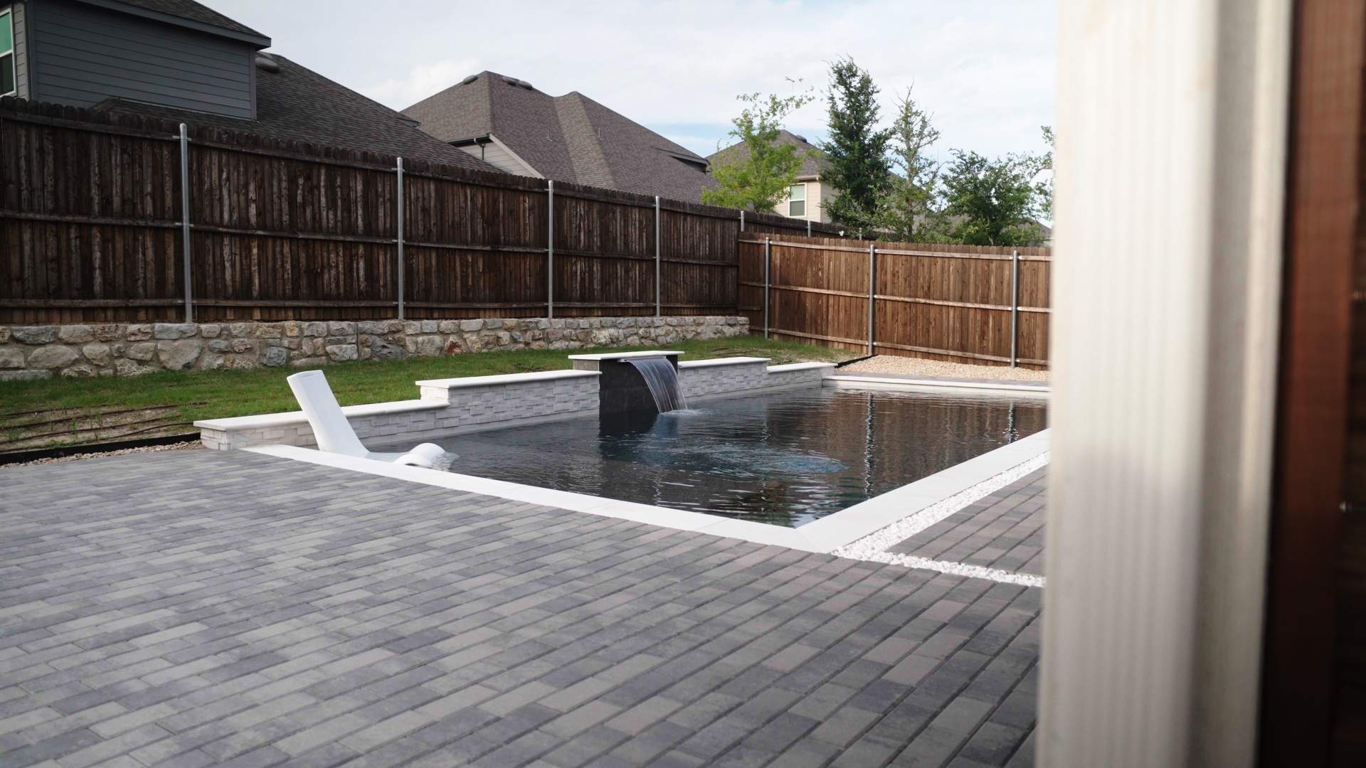 Geometric Pool with Pavers by Pinnacle Pools and Spas - DFW