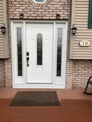 Fiberglass Entry Door and Decorative Sidelight Installation in Shamokin Dam