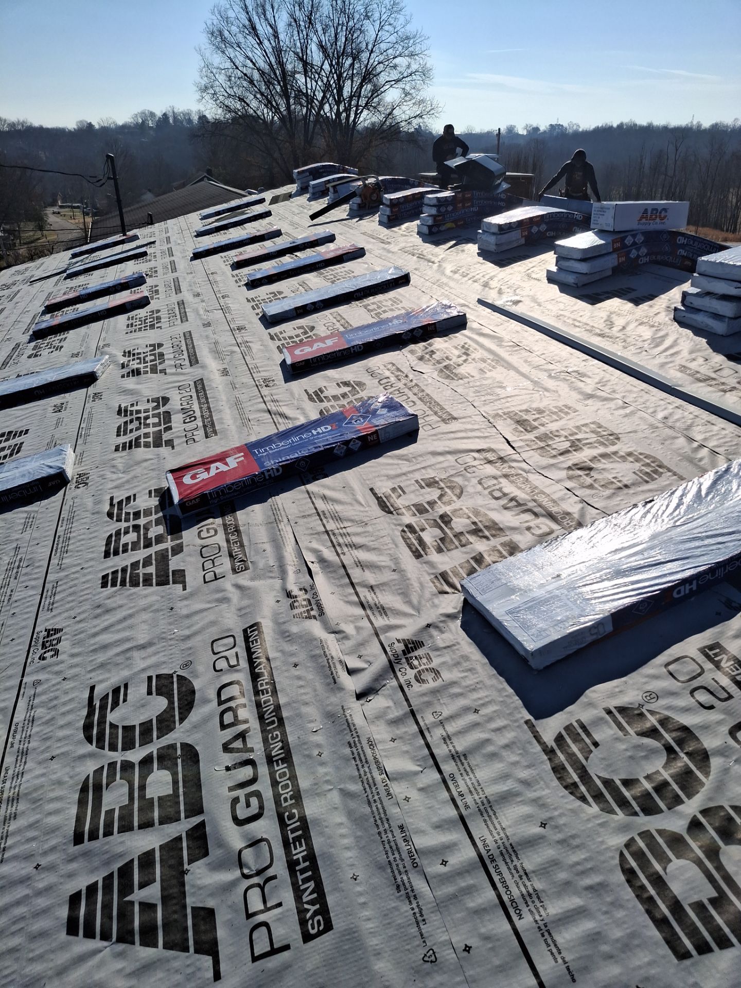 Residential Roofing Installation using GAF Timberline HDZ Charcoal by Rainstoppers Roofing