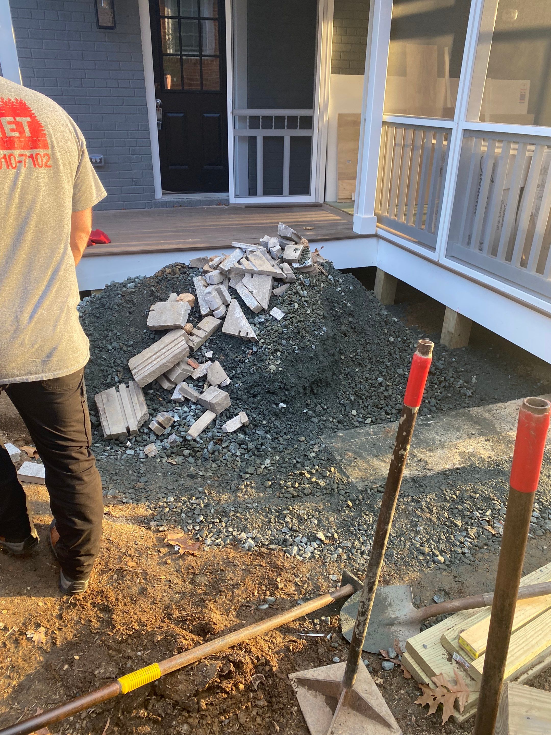 Retaining wall, walkway, small patio and landscape install by The Smet Companies, LLC