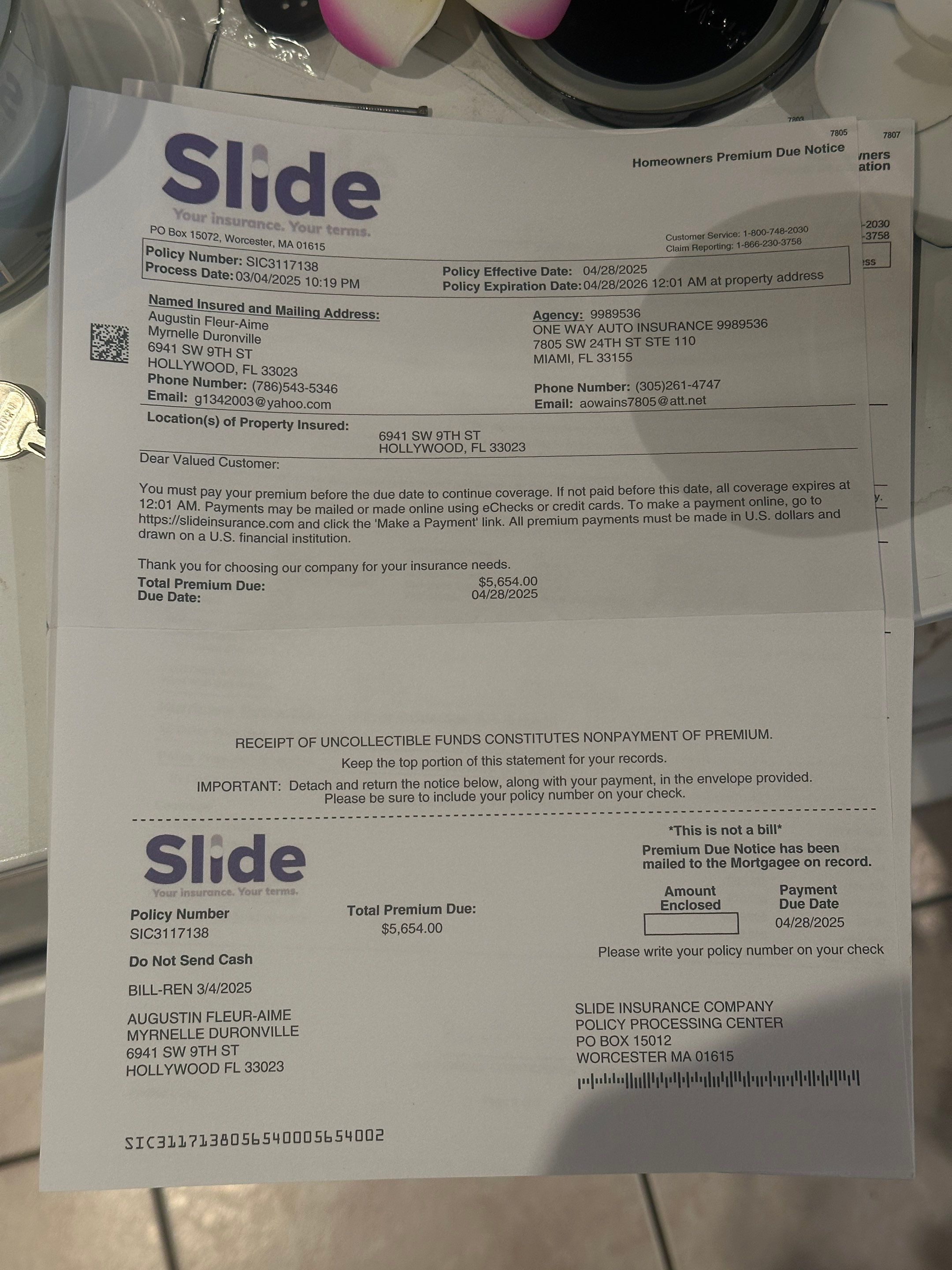 Water Damage Claim in Pembroke Pines by FLAPA & KeyStone