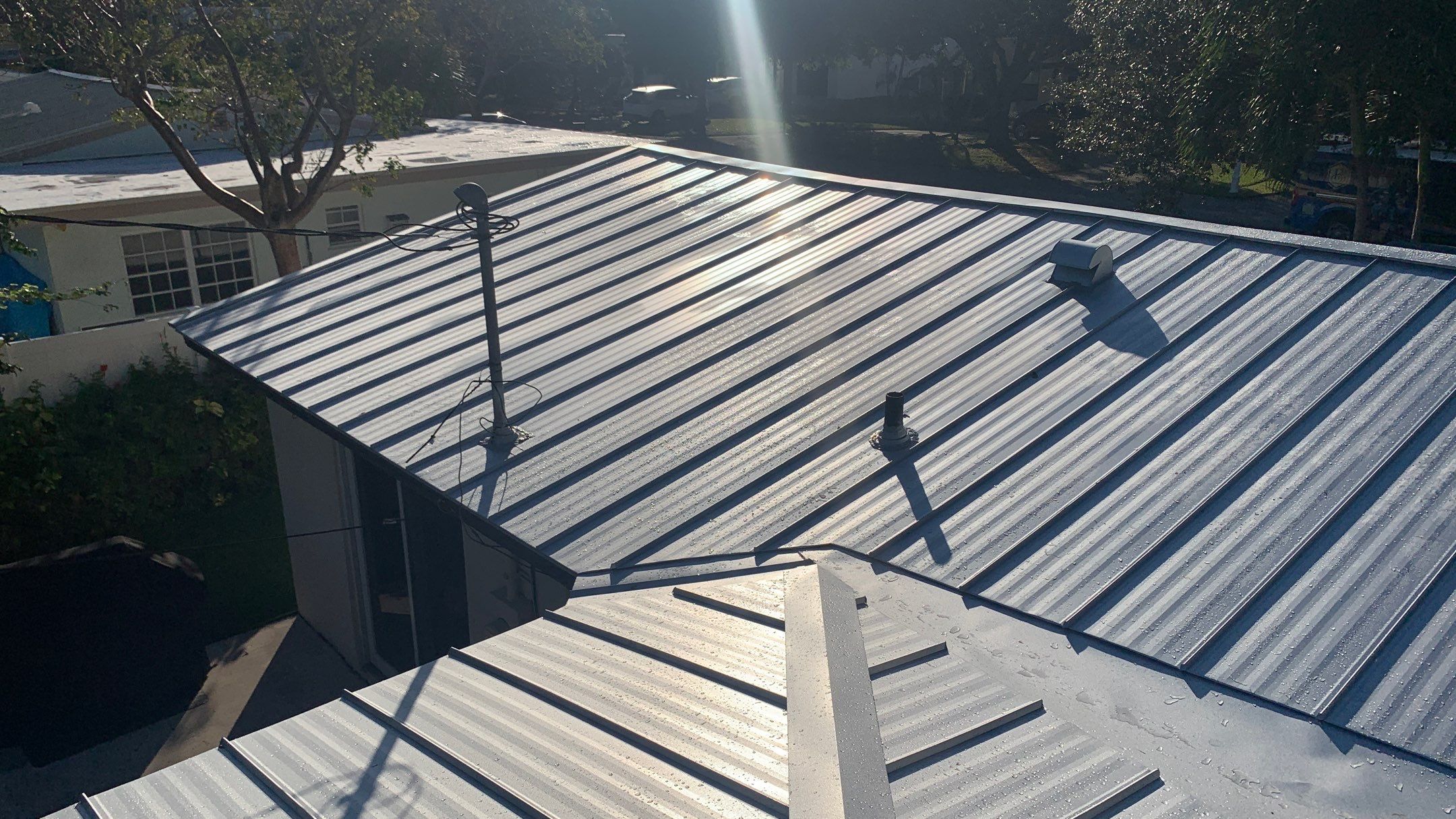 Residential Roofing Installation using 1" Nail strip metal roof by BLUES BROTHERS ROOFING