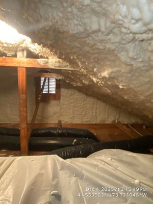 Attic Insulation using open cell spray foam