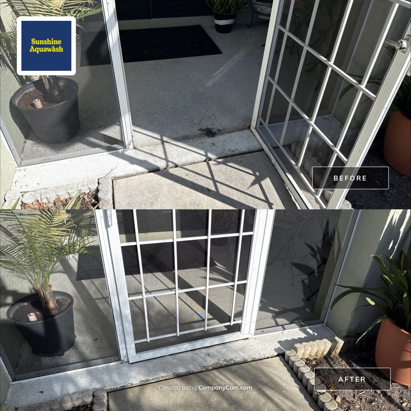 Driveway & Sidewalk Cleaning Transformation | Kingsfield Lakes, Parrish FL by Sunshine AquaWash