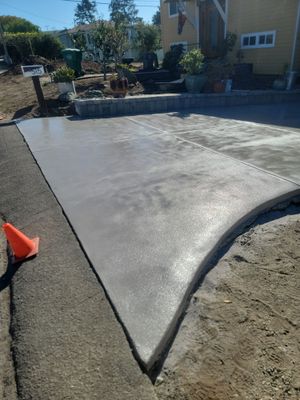 Stonewash Garage Floor Coating and Quartz Concrete Driveway in Morro Bay