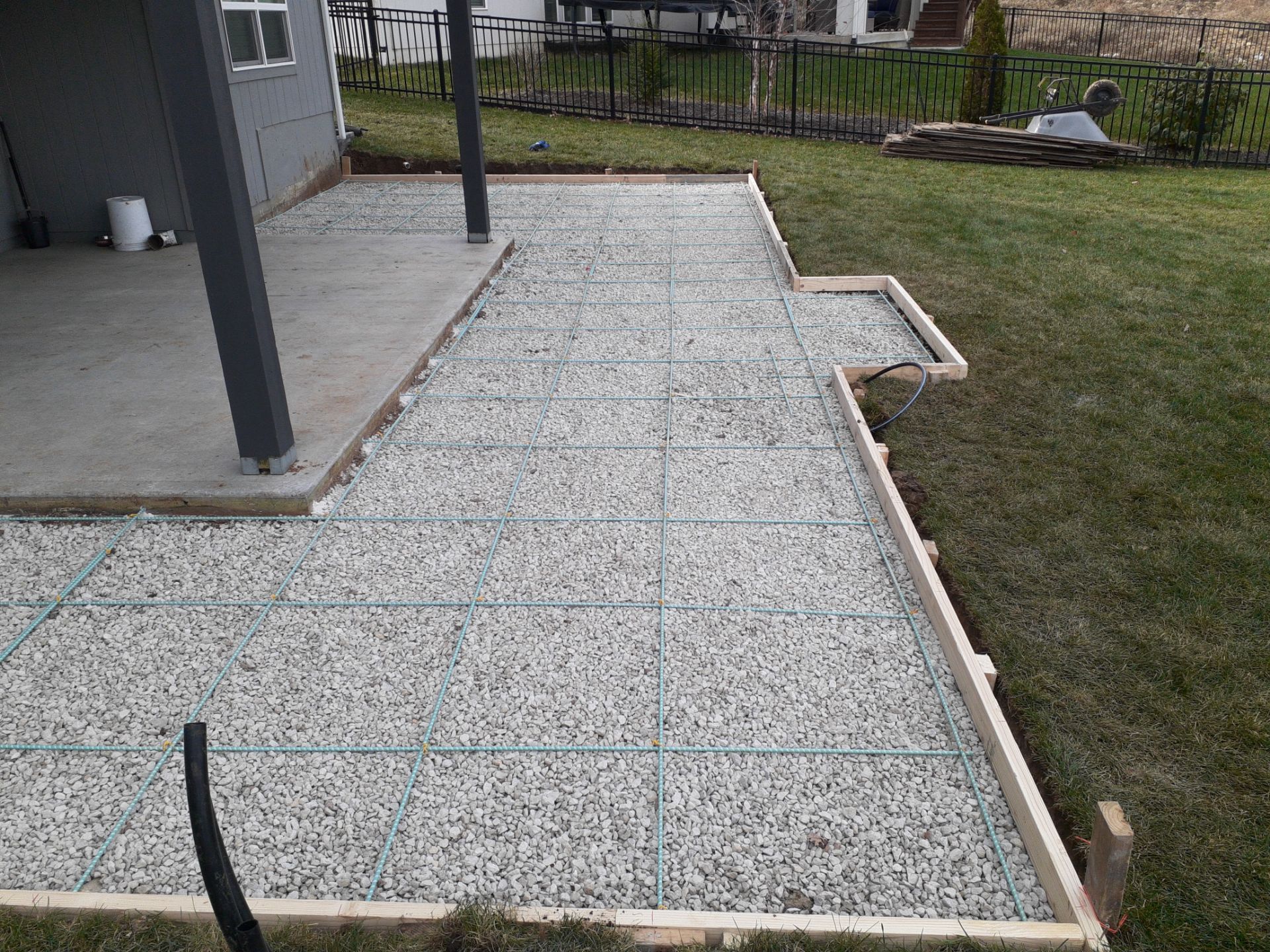 Back Yard Paver Patio by LAND ESCAPES LLC