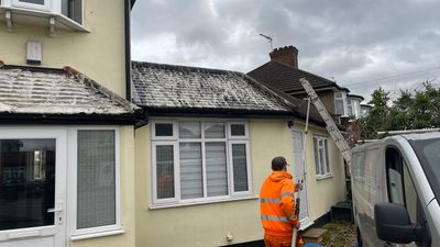 Roof Scraping- Moss Remaval - Biocide using Moss Scraper Blades
