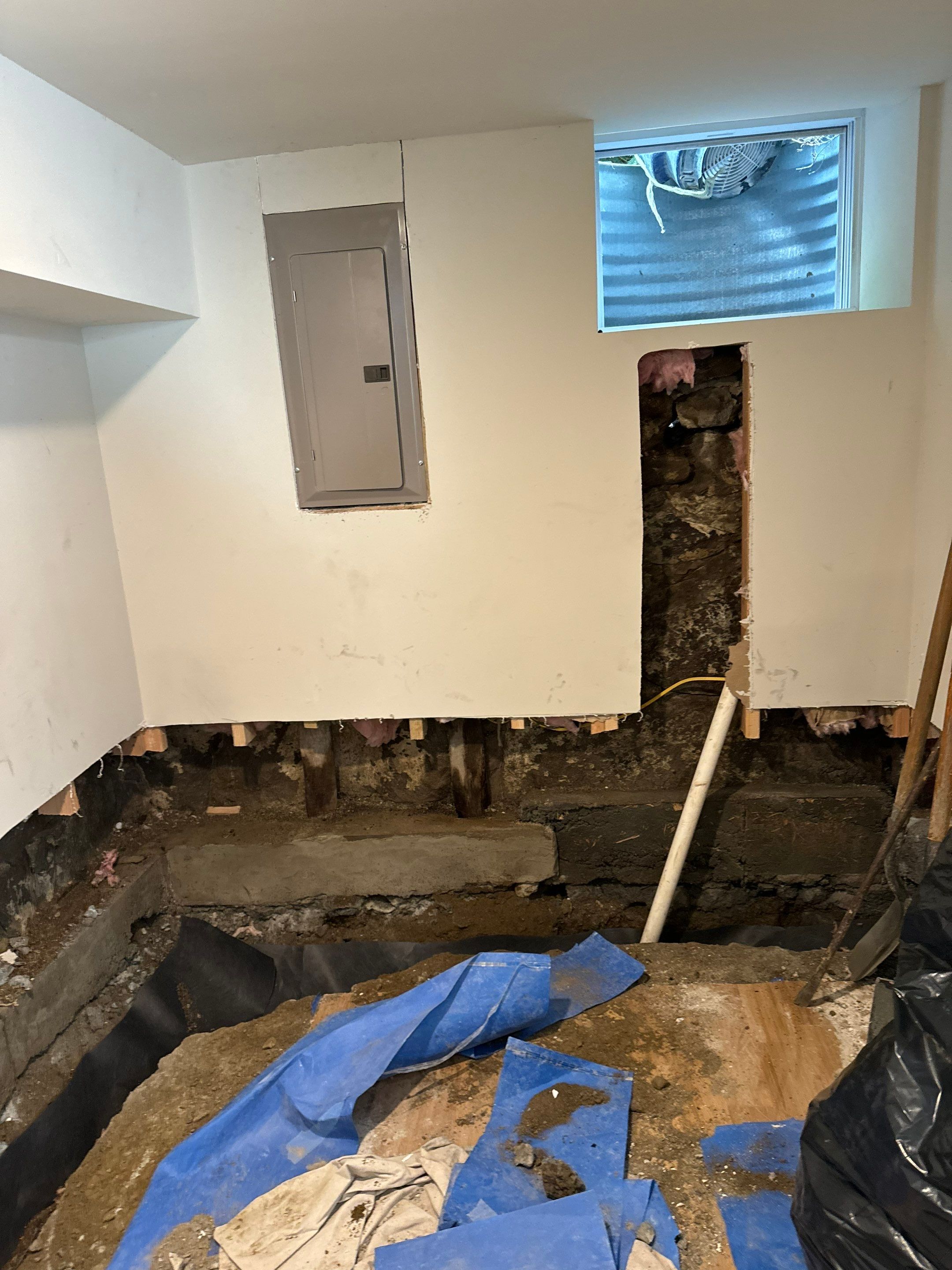 Interior French Drain & Wall Vapor Barrier Boonton NJ by Pure Service Pro, LLC 