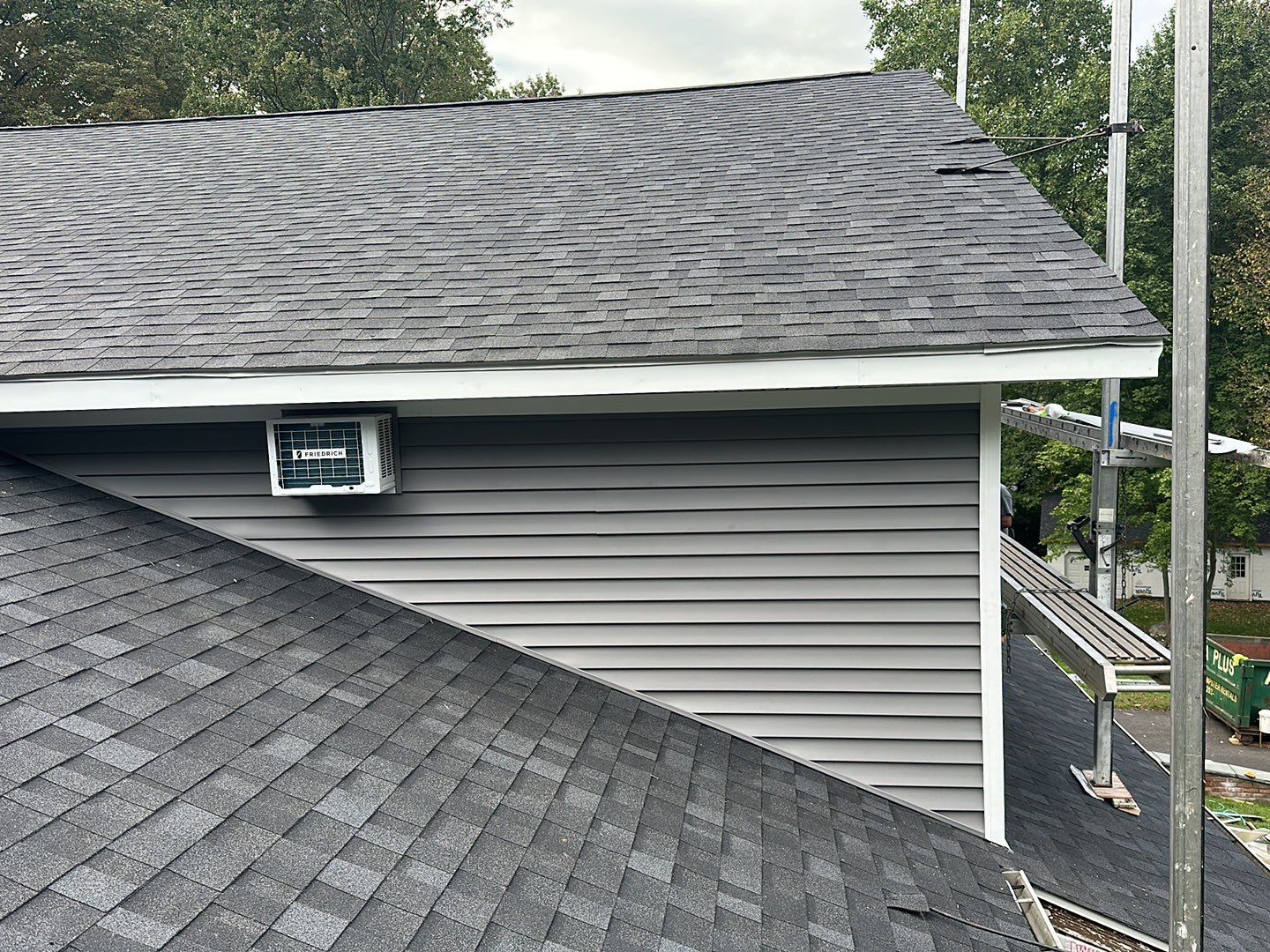 Residential Roofing Installation using Owens Corning TruDefinition Duration AR - Onyx Black & New Siding Using Mainstreet Charcoal Gray by A Plus Exterior