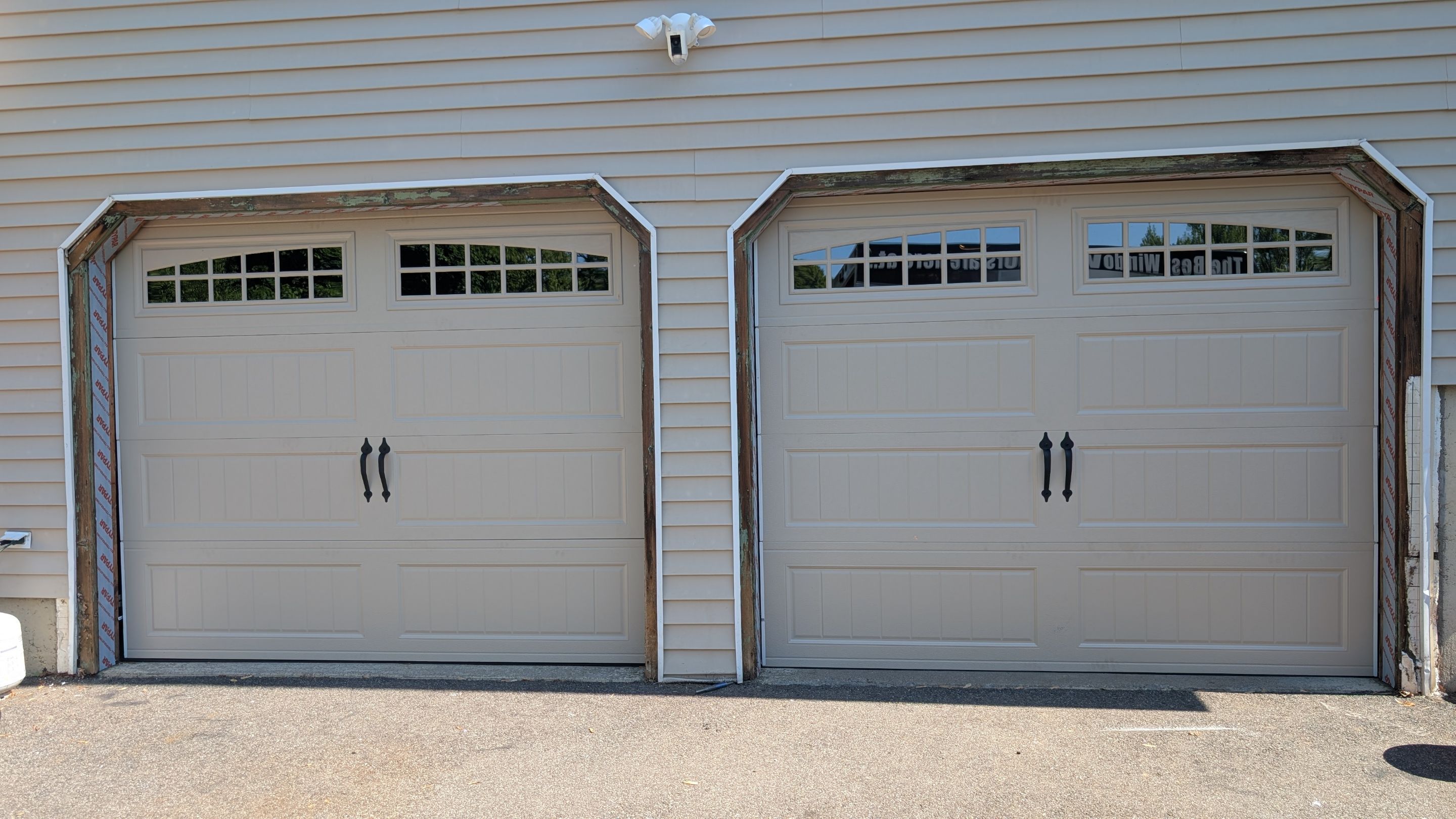 Garage Door Installation using Amarr Designer Choice door by DiGiorgi Roofing and Siding Inc