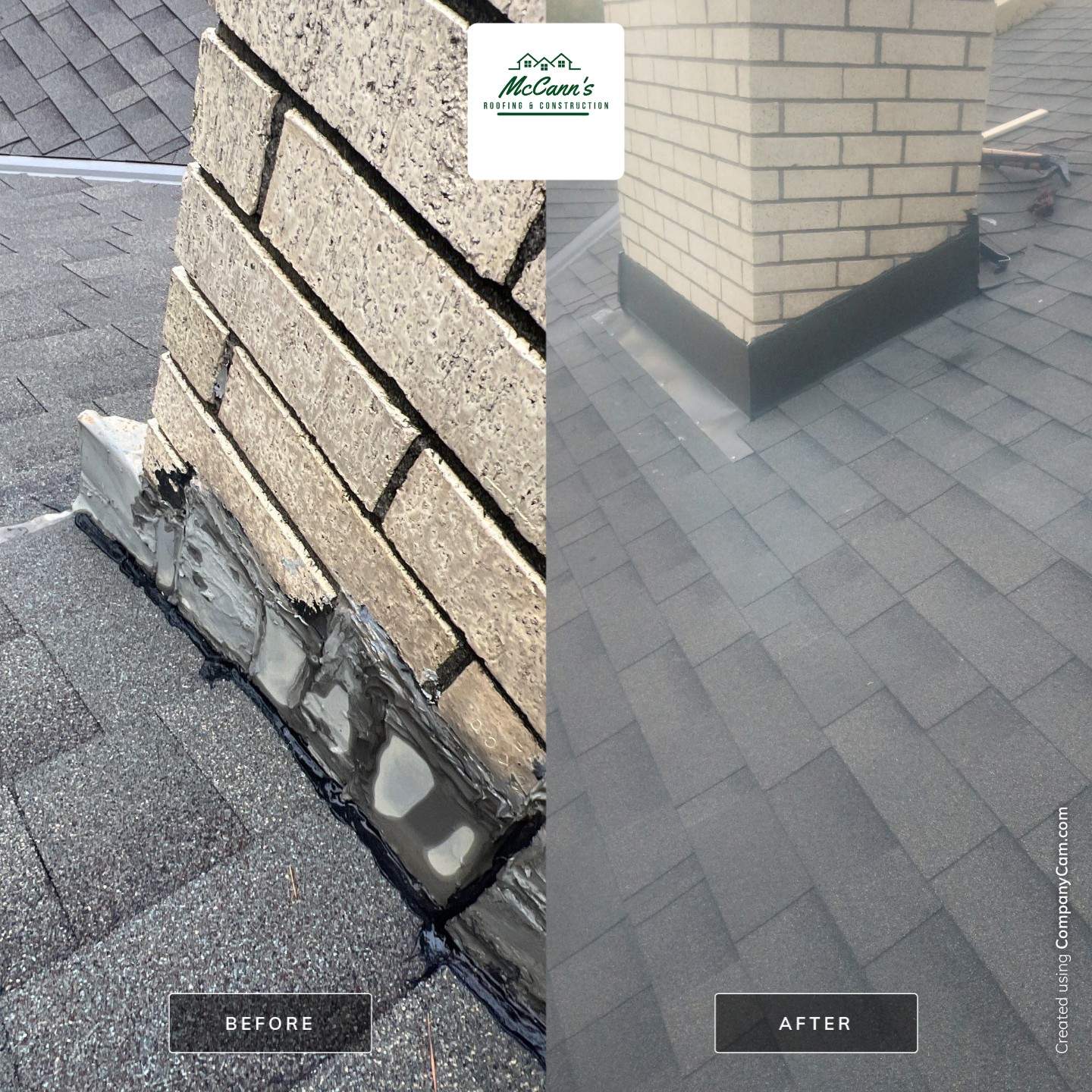 chimney flashing replacement in Oklahoma City by McCann's Roofing and Construction