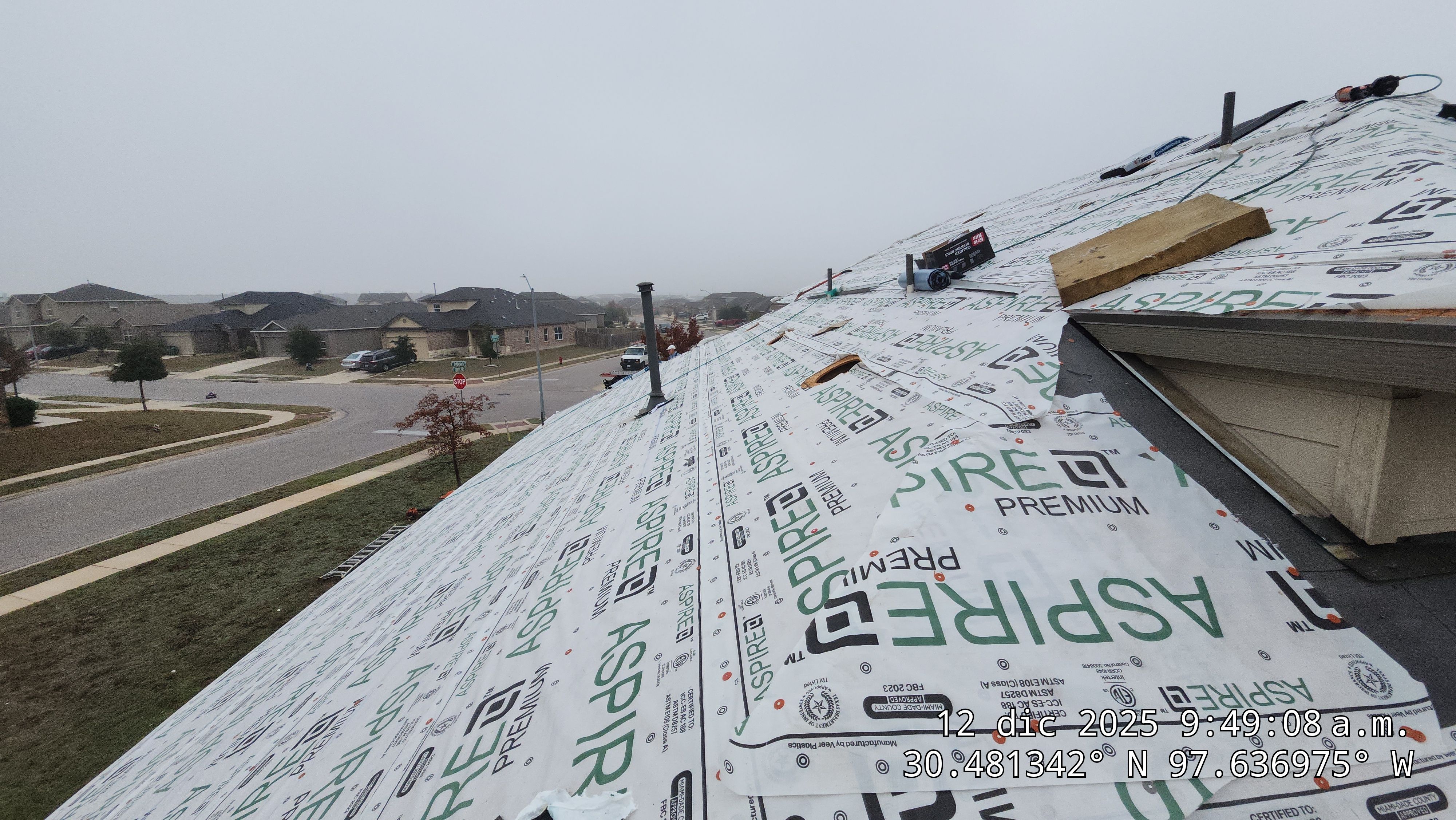 Architectural Shingle Roof Replacement Following Hail Damage in Round Rock by Caliber Restoration LLC