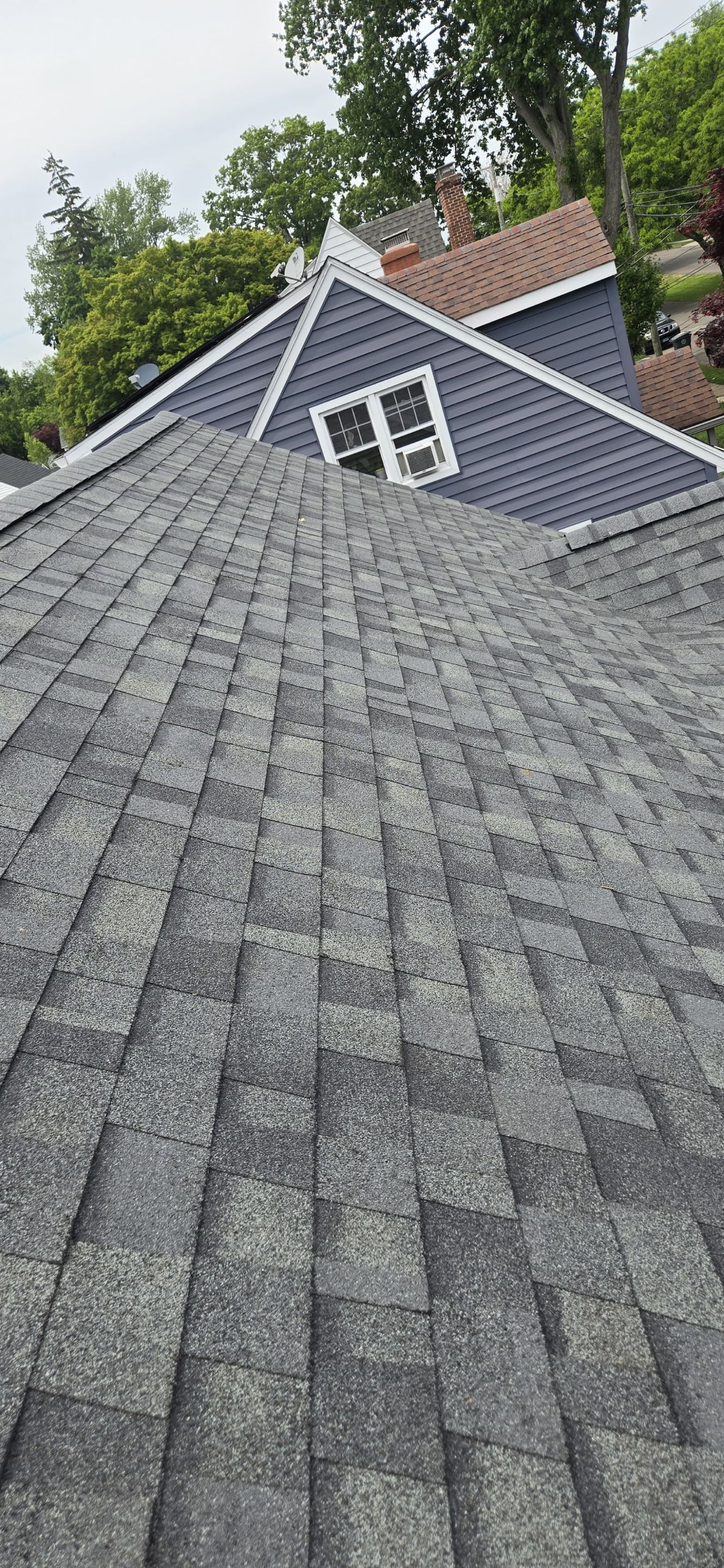 Residential Roofing Replacement Featuring Owens Corning Estate Gray Shingles in Milford by A Plus Exterior