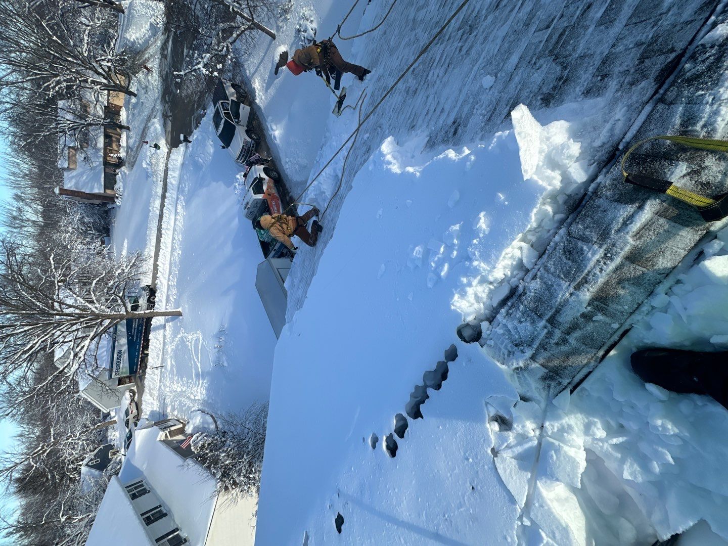 Roof Snow And Ice Dam Removal using Steamer by Stendahl Services