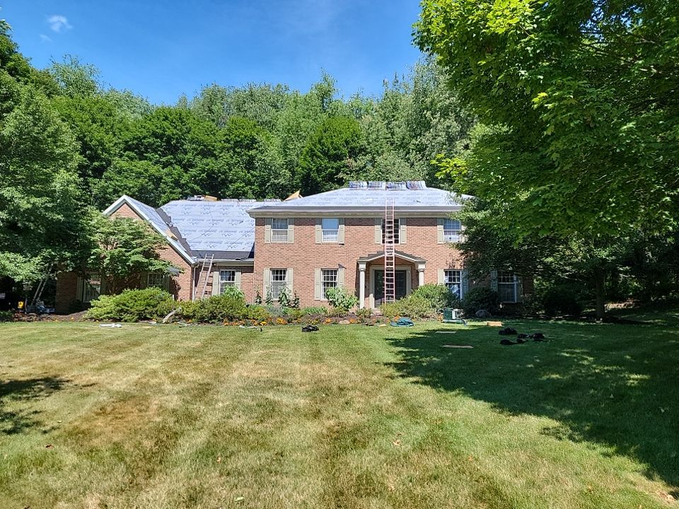 Brand: Atlas Pinnacle Color:  Majestic Shak Drip Edge: White by Eagle Eye Roofing