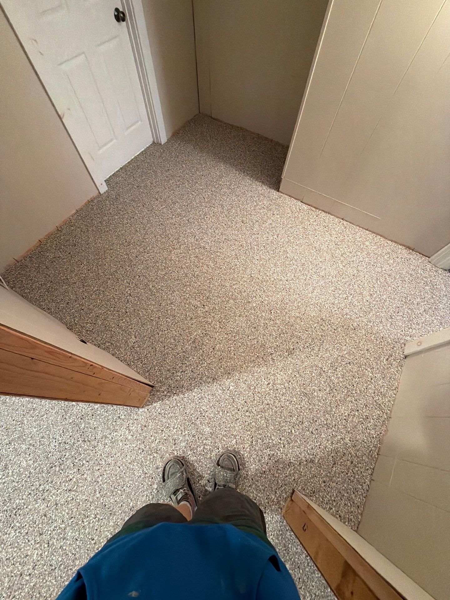Custom Epoxy Flake Floor Installation for Spring Lake Residence by Gordon Painting