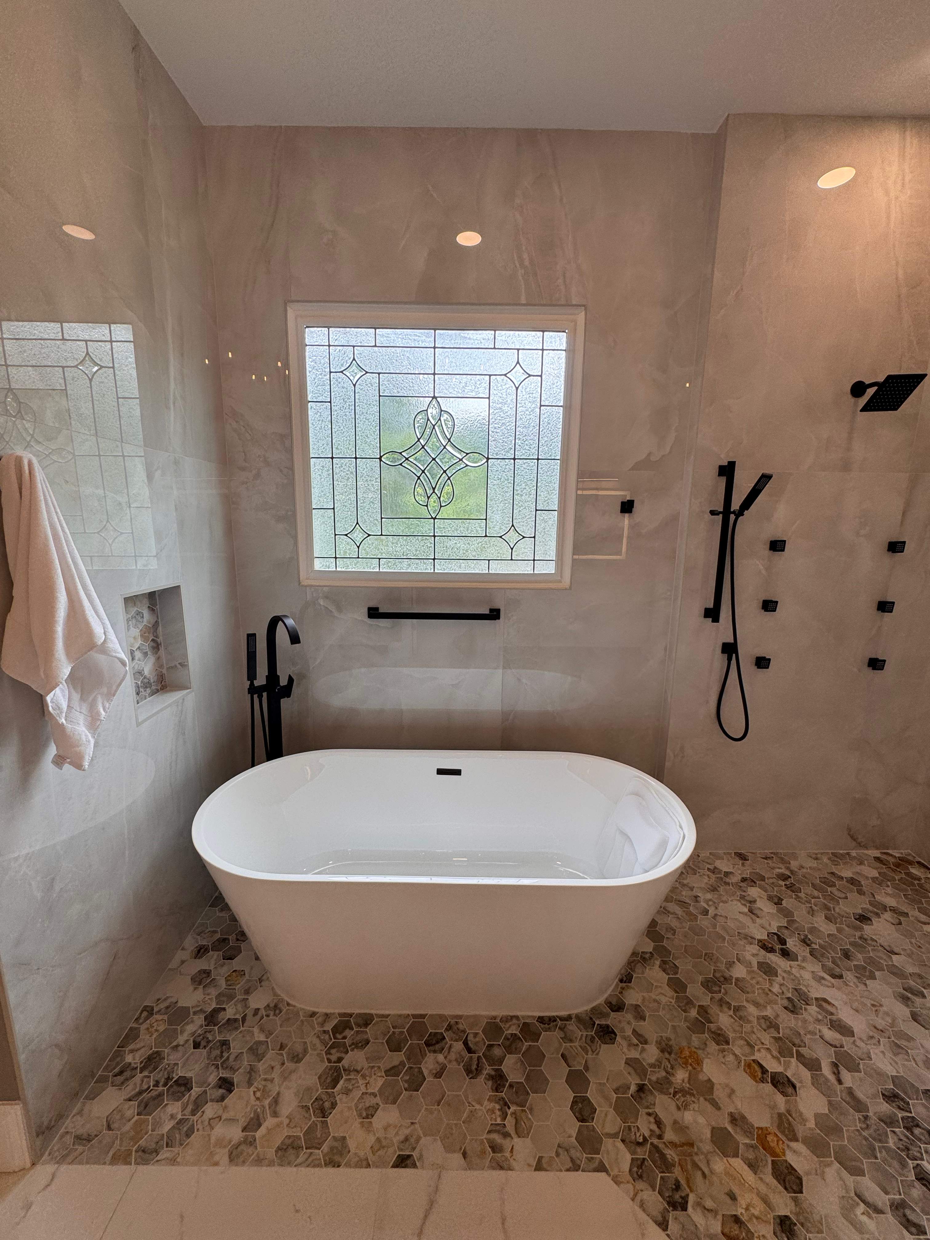 Master bathroom renovation by Prudencio
