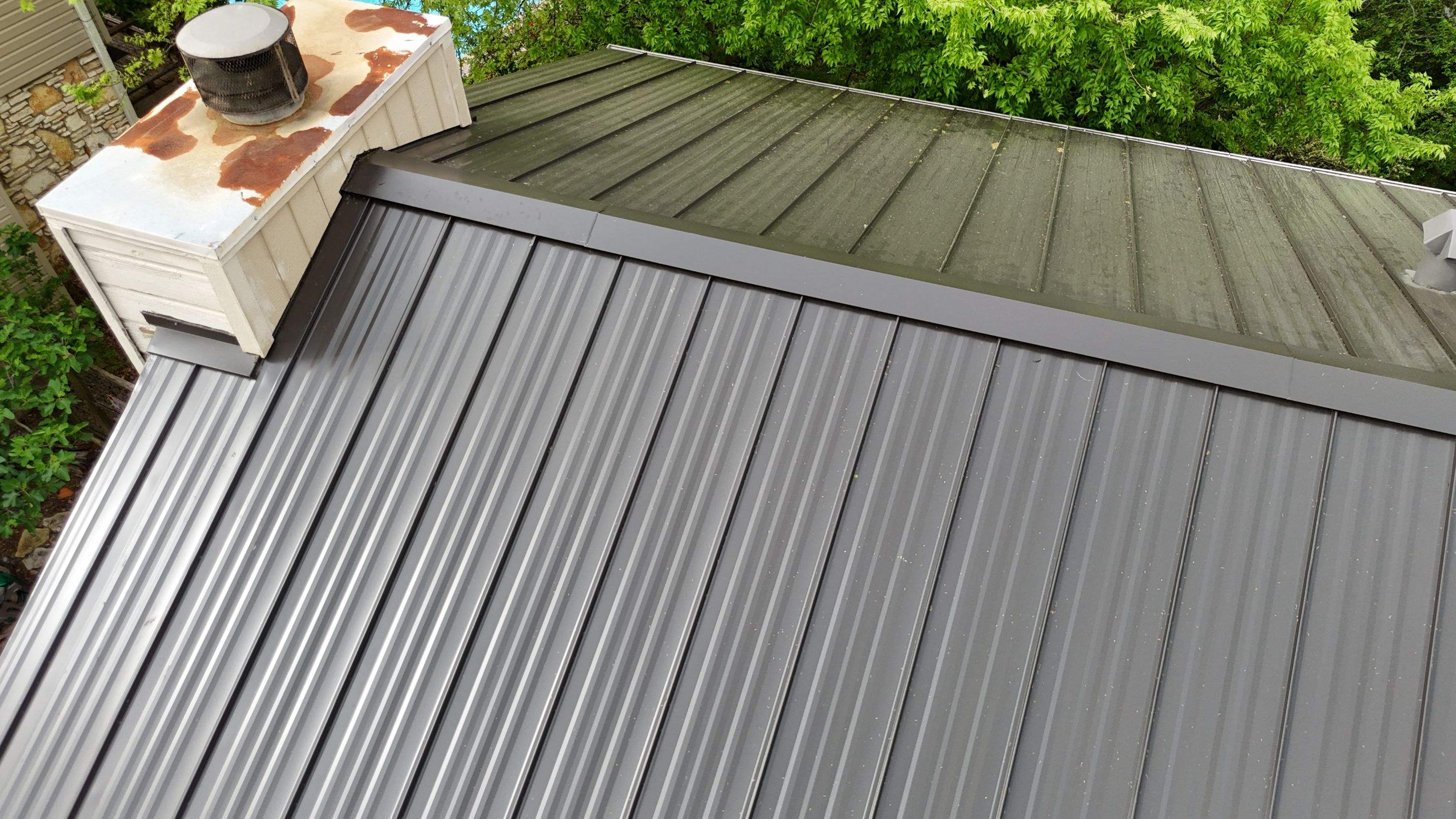 Dark Bronze - L&A Standing Seam with Striations by RoofsOnly.com