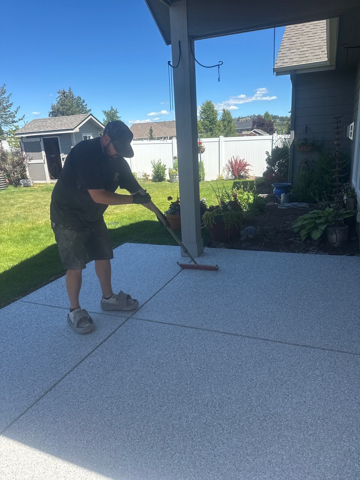 Mt. Everest Flake Patio Transformation in Spokane Valley by Croc Coatings, LLC