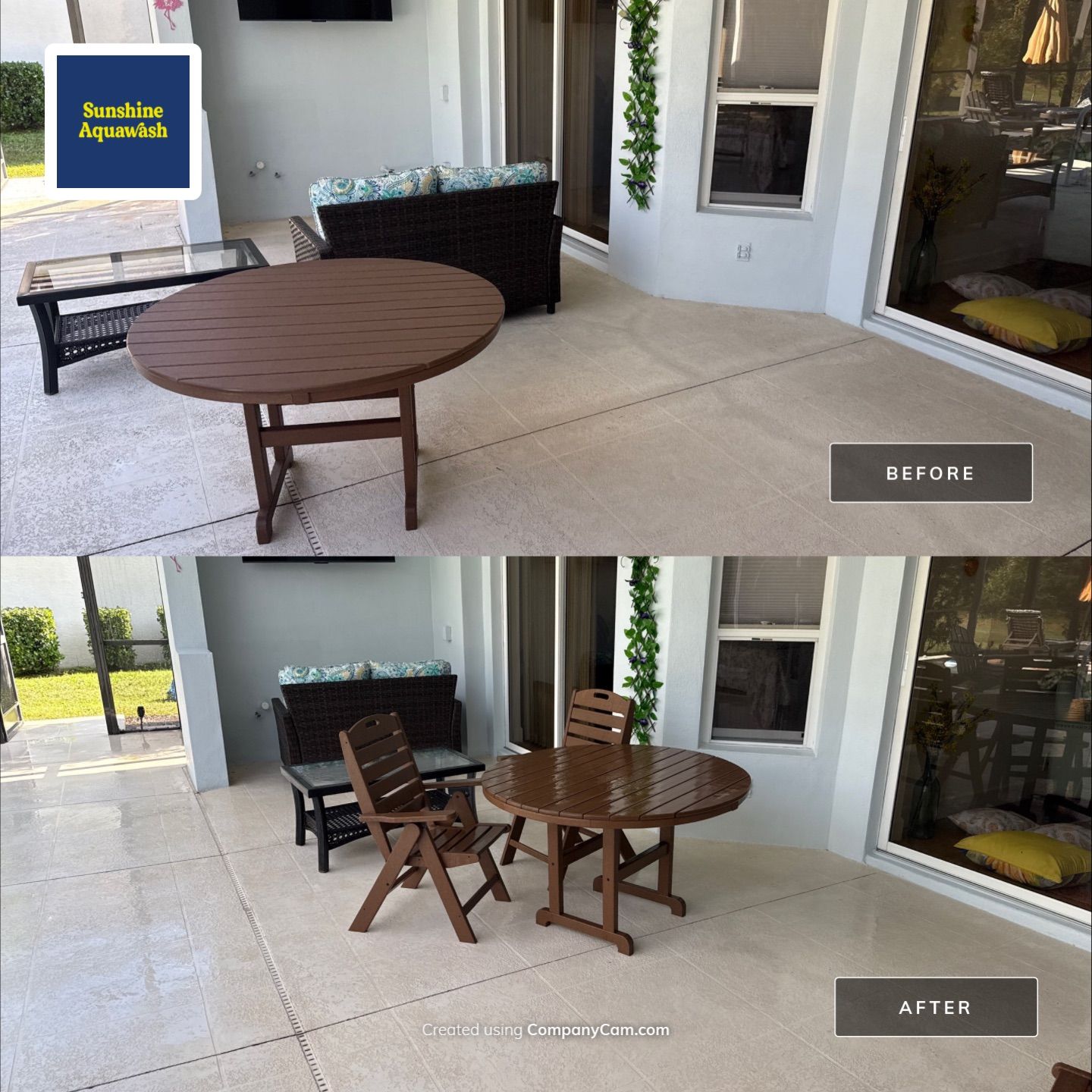 Painted Pool Deck, Lanai & Pool Cage Cleaning in River Club South – Bradenton, FL by Sunshine AquaWash