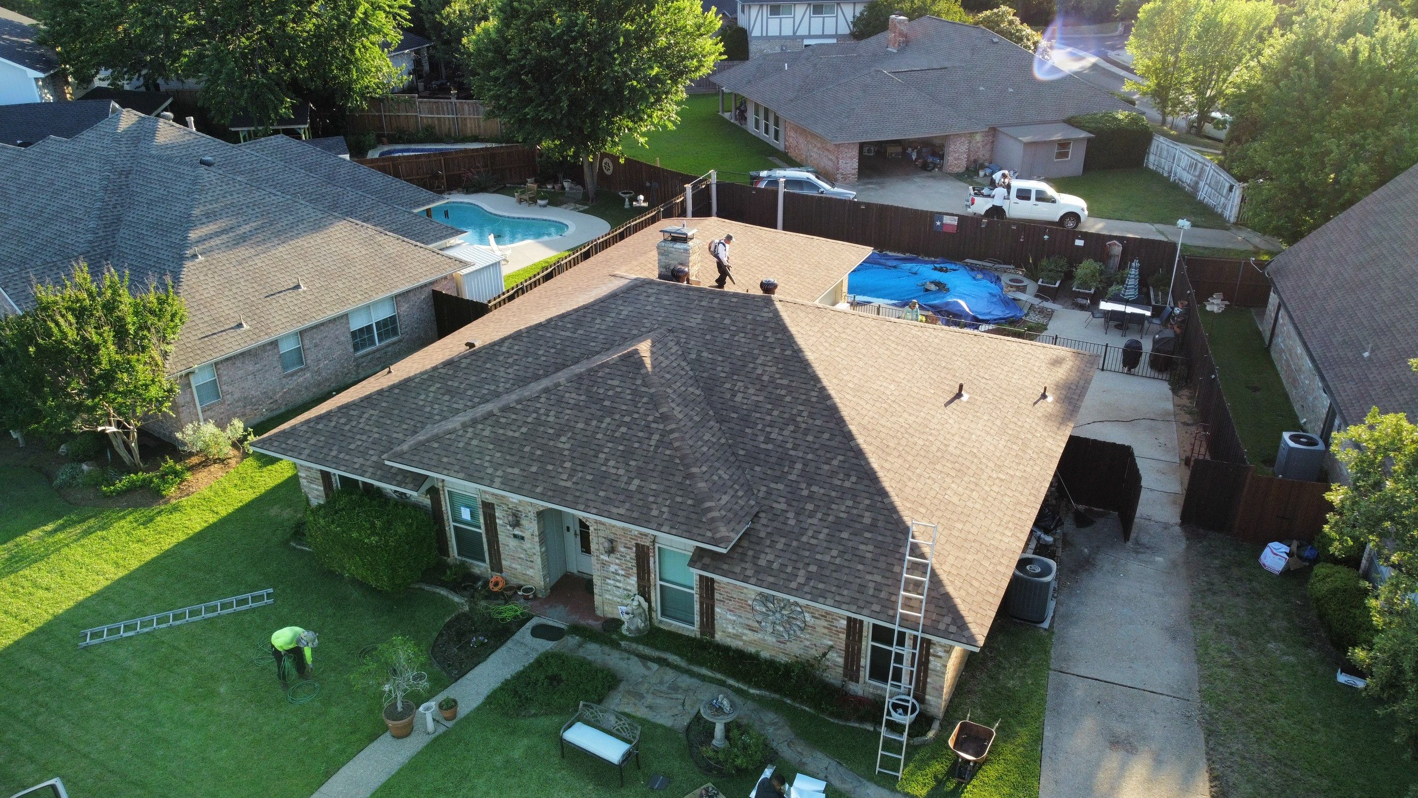 Final Roof Drone Shots by First Out Roofing 