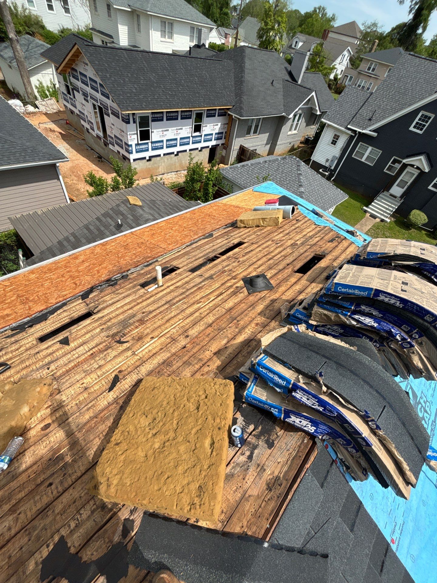 Residential Architectural Shingle Roof Installation and Decking Repair in Greenville by Roofers LLC